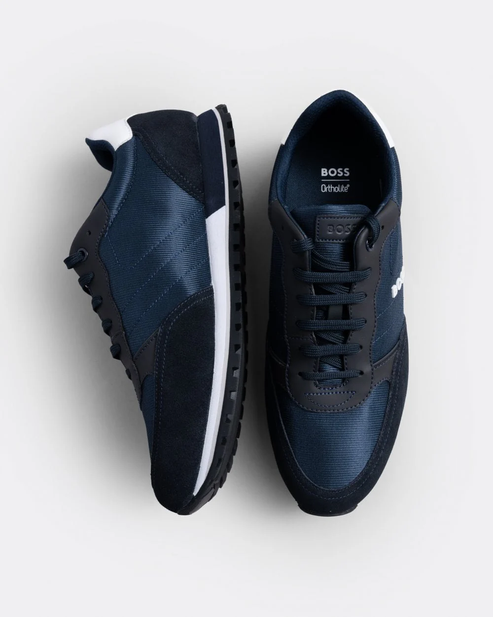 BOSS Orange Parkour L Mens Running Style Trainers In Mixed Materials With Logo Details NOS - Dark Blue 401 - Image 2