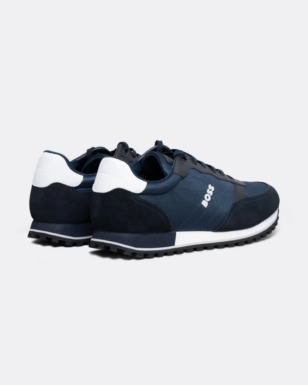 BOSS Orange Parkour L Mens Running Style Trainers In Mixed Materials With Logo Details NOS - Dark Blue 401 - Image 3