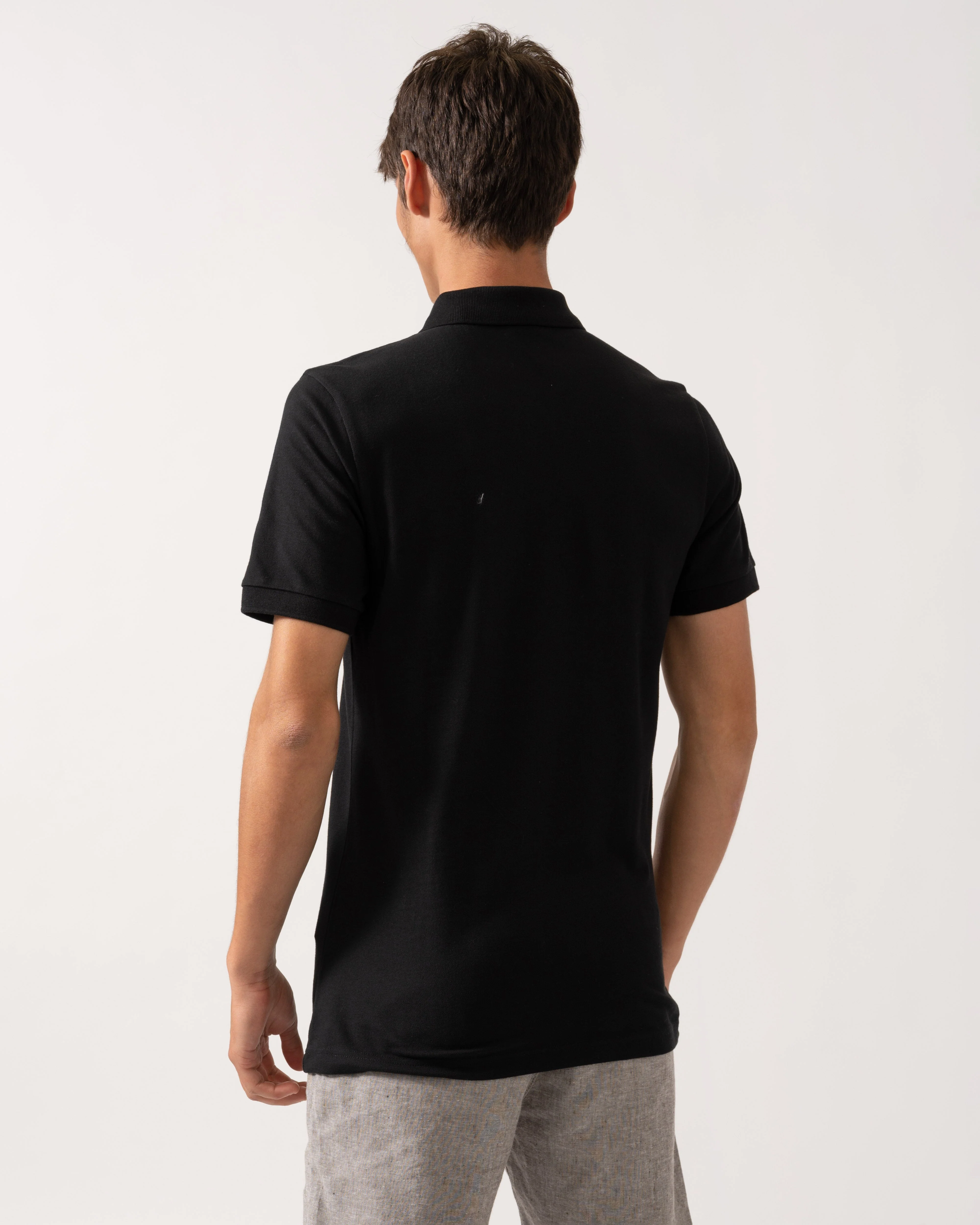 BOSS Orange Passenger Mens Stretch-Cotton Slim-Fit Polo Shirt with Logo Patch NOS - Black 001 - Image 4