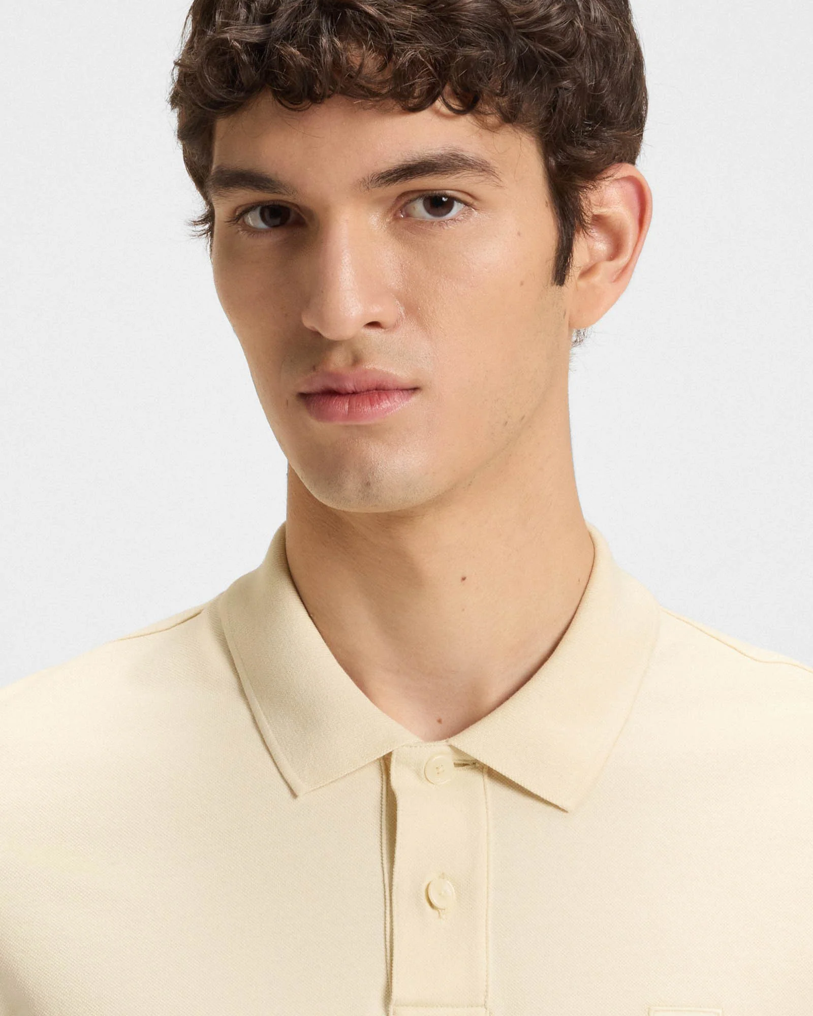 BOSS Orange Passenger Mens Stretch-Cotton Slim-Fit Polo Shirt with Logo Patch - Open Yellow 767 - Image 4