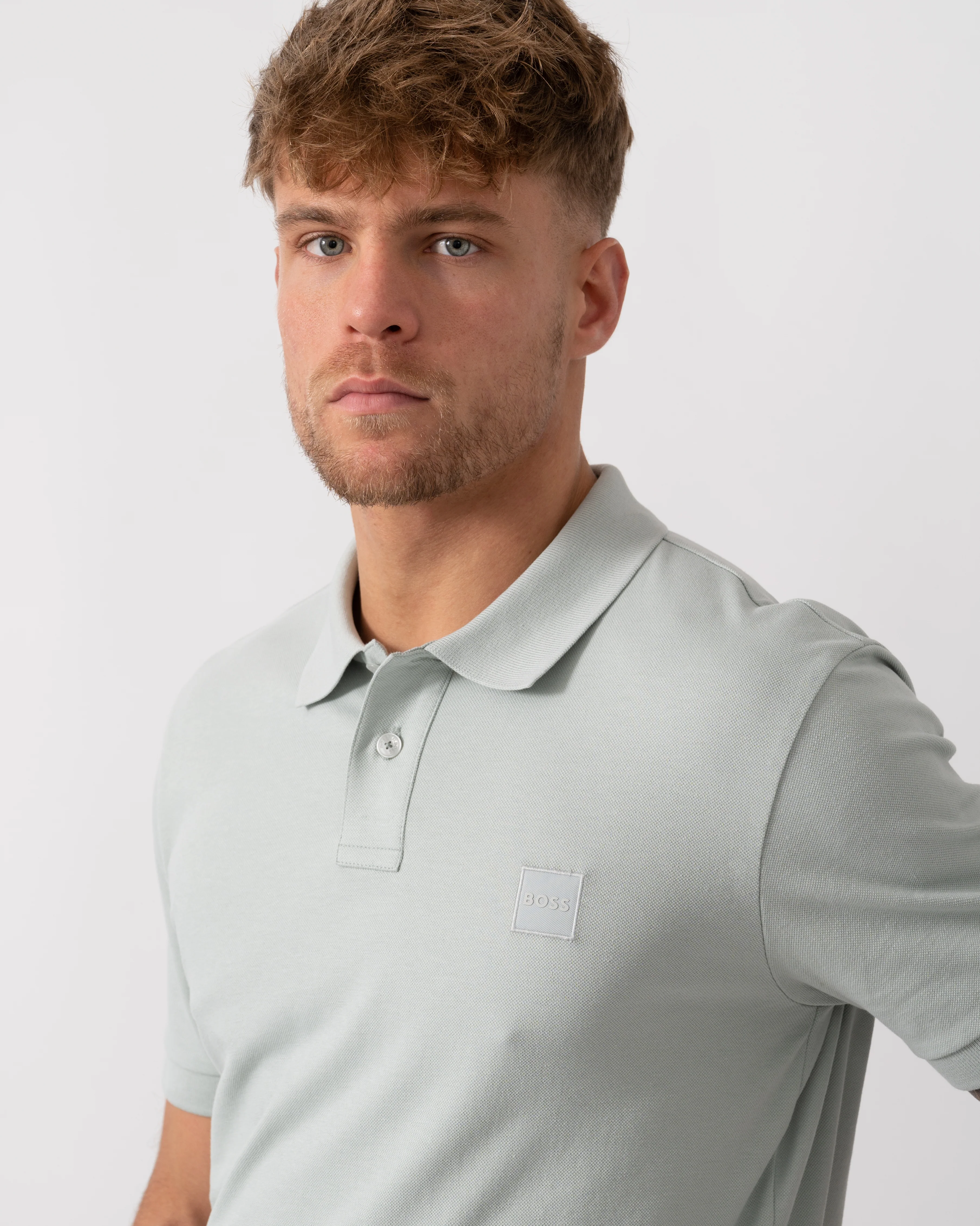BOSS Orange Passenger Modern Slim-Fit Polo Shirt - Silver 043 - Image 4