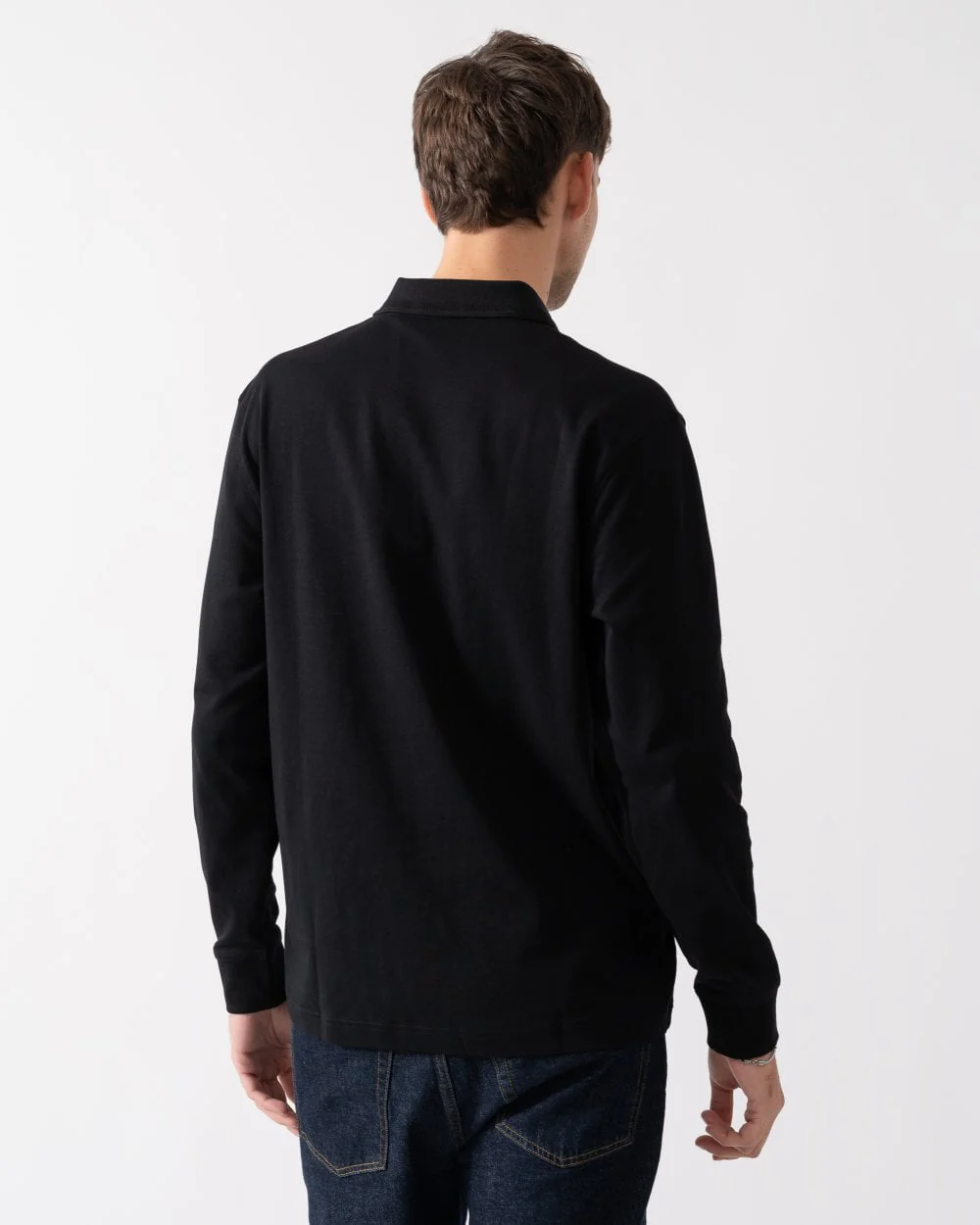 BOSS Orange Pe Interlock Mens Long Sleeve Polo Shirt - Image 4
