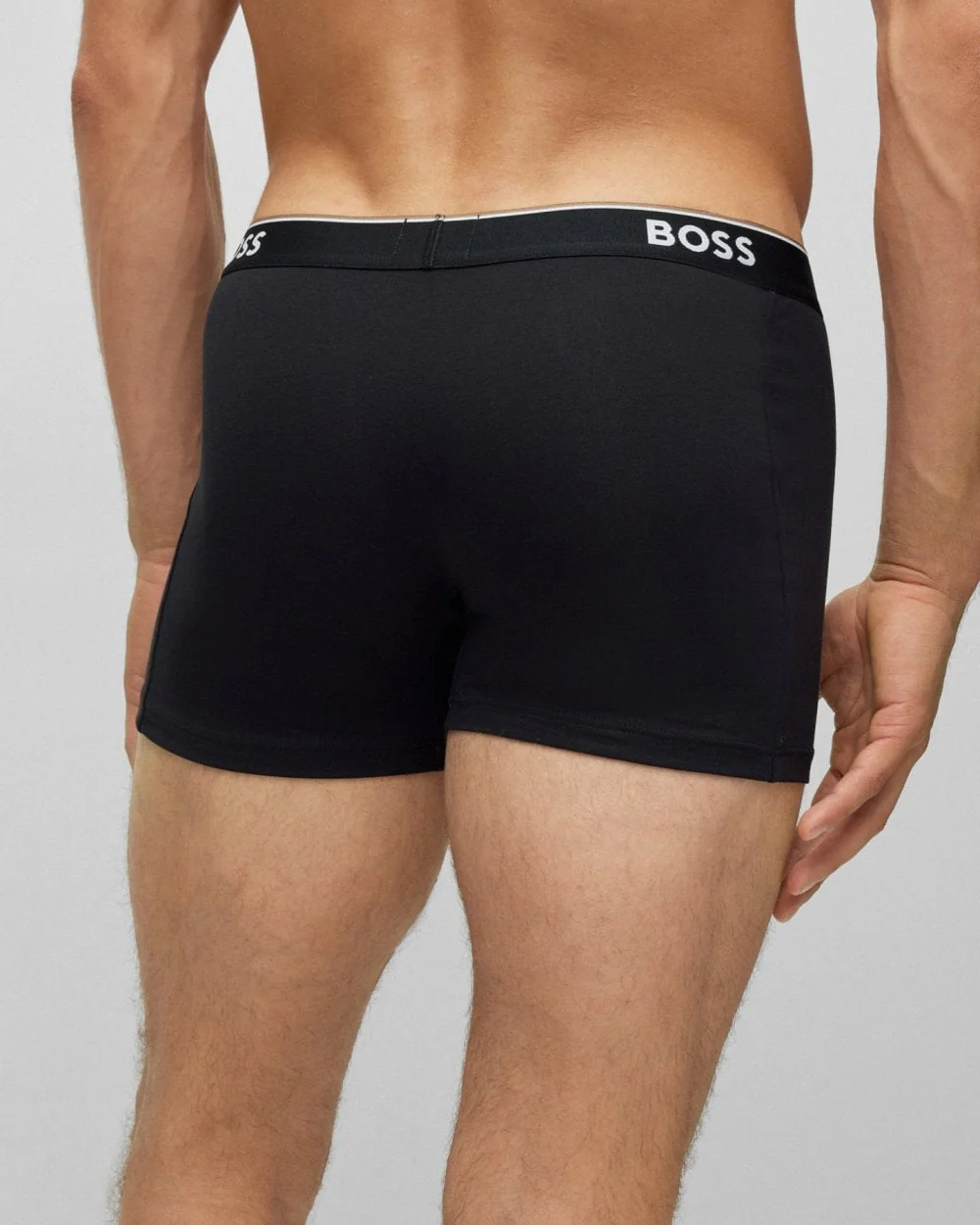 BOSS Orange Power Three Pack Mens Stretch Cotton Boxer Briefs With Logos NOS - Black 001 - Image 3
