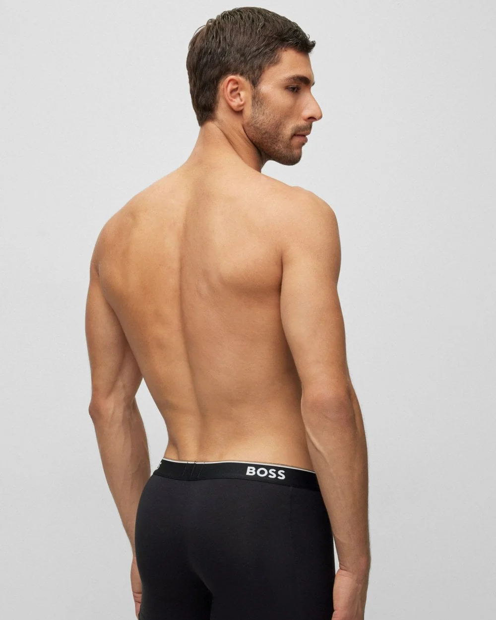 BOSS Orange Power Three Pack Mens Stretch Cotton Boxer Briefs With Logos NOS - Black 001 - Image 4