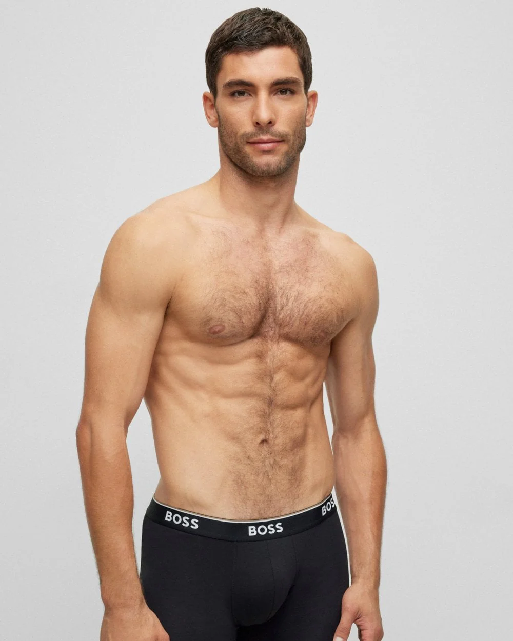 BOSS Orange Power Three Pack Mens Stretch Cotton Boxer Briefs With Logos NOS - Black 001 - Image 5