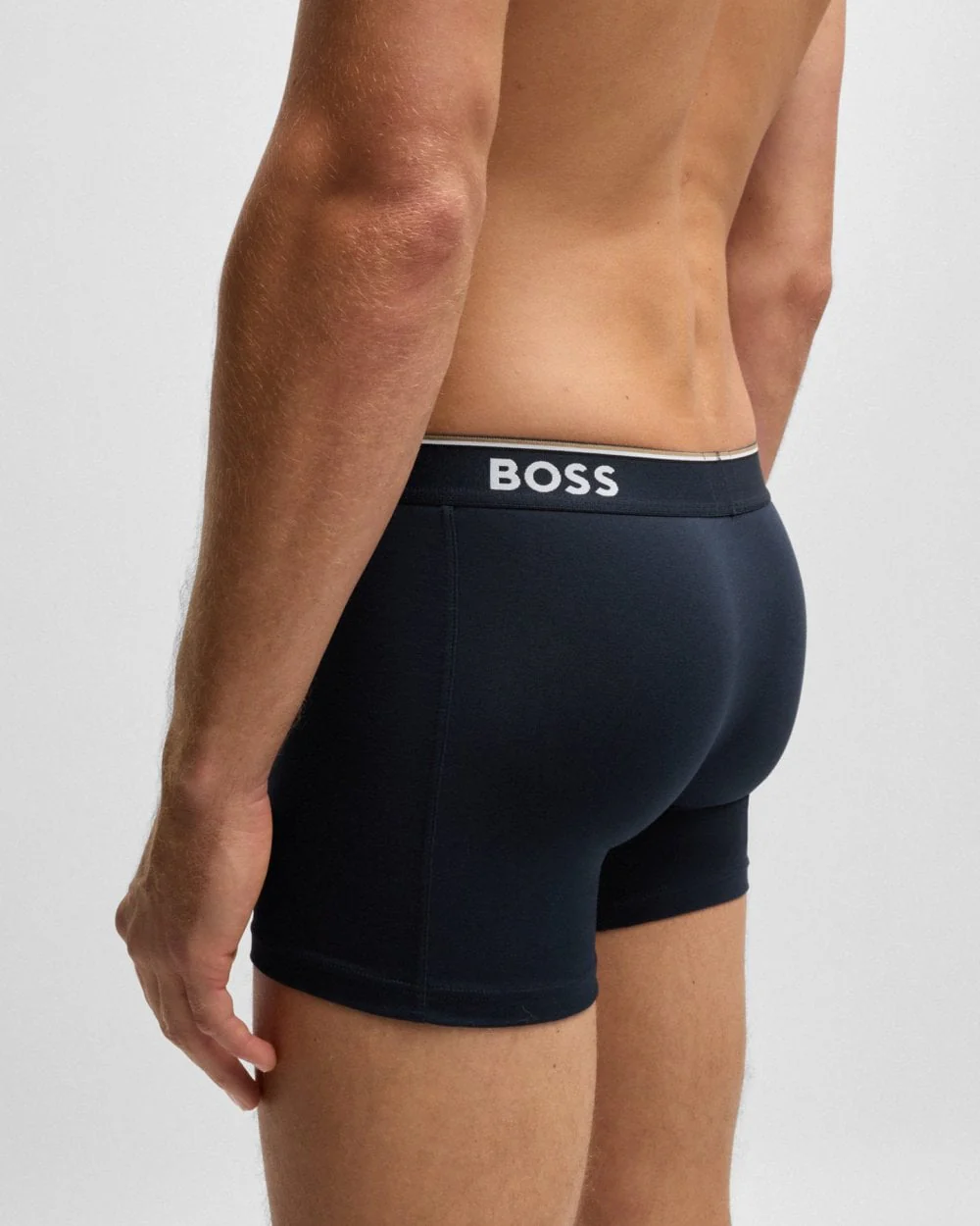 BOSS Orange Power Three Pack Mens Stretch Cotton Boxer Briefs With Logos NOS - Open Blue 480 - Image 3