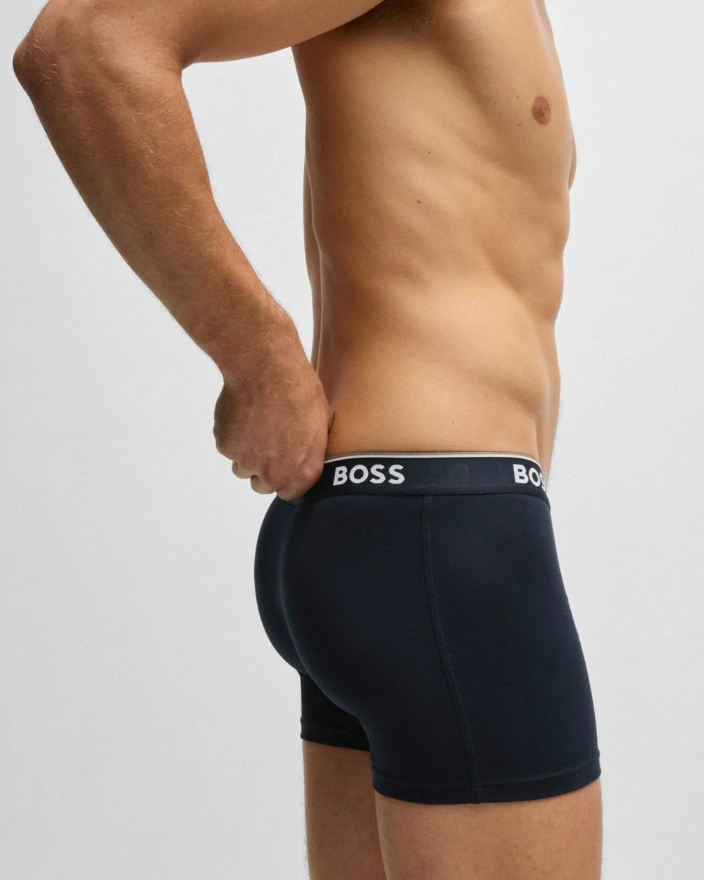 BOSS Orange Power Three Pack Mens Stretch Cotton Boxer Briefs With Logos NOS - Open Blue 480 - Image 4
