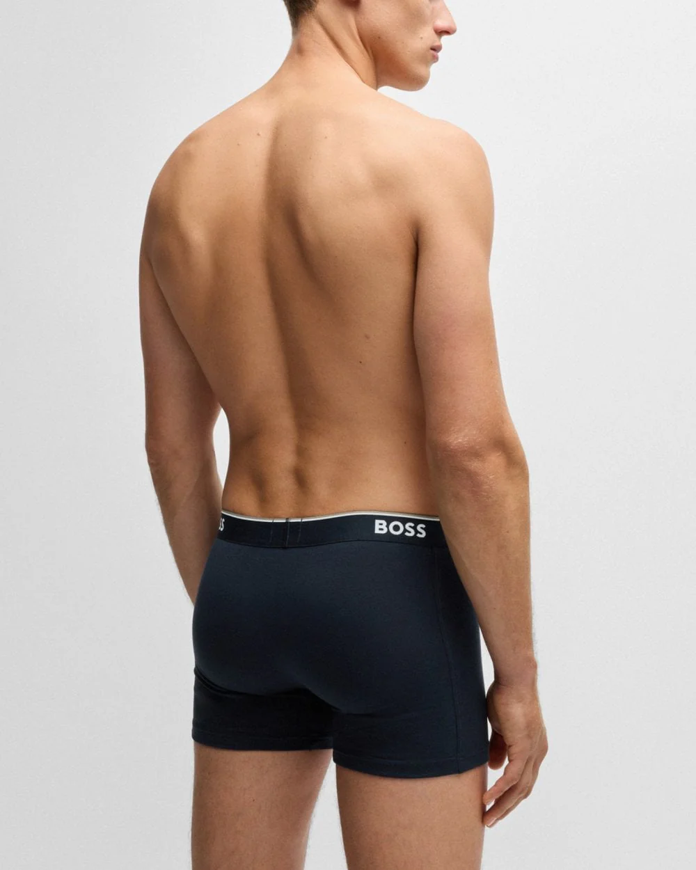 BOSS Orange Power Three Pack Mens Stretch Cotton Boxer Briefs With Logos NOS - Open Blue 487 - Image 5