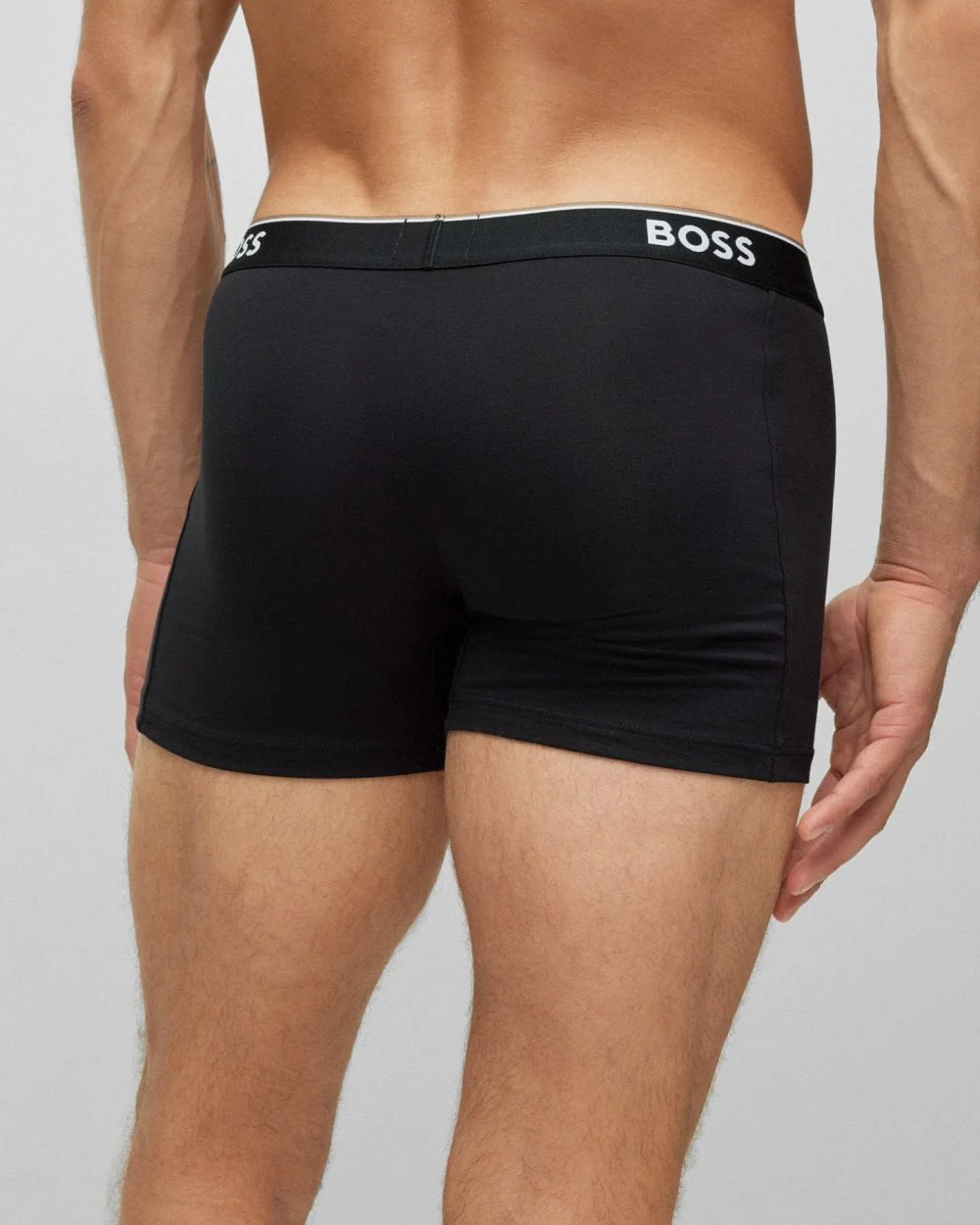 BOSS Orange Power Three Pack Mens Stretch Cotton Boxer Briefs With Logos NOS - White/Grey/Black 999 - Image 5