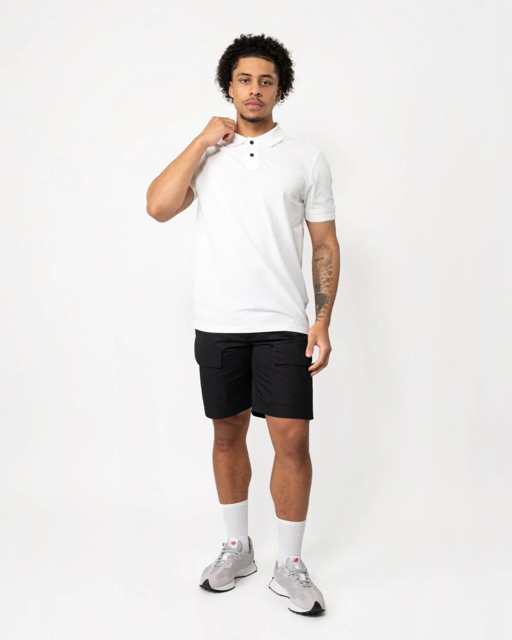 BOSS Orange Prime Mens Cotton-Piqué Polo Shirt with Logo Print NOS - White 100 - Image 3