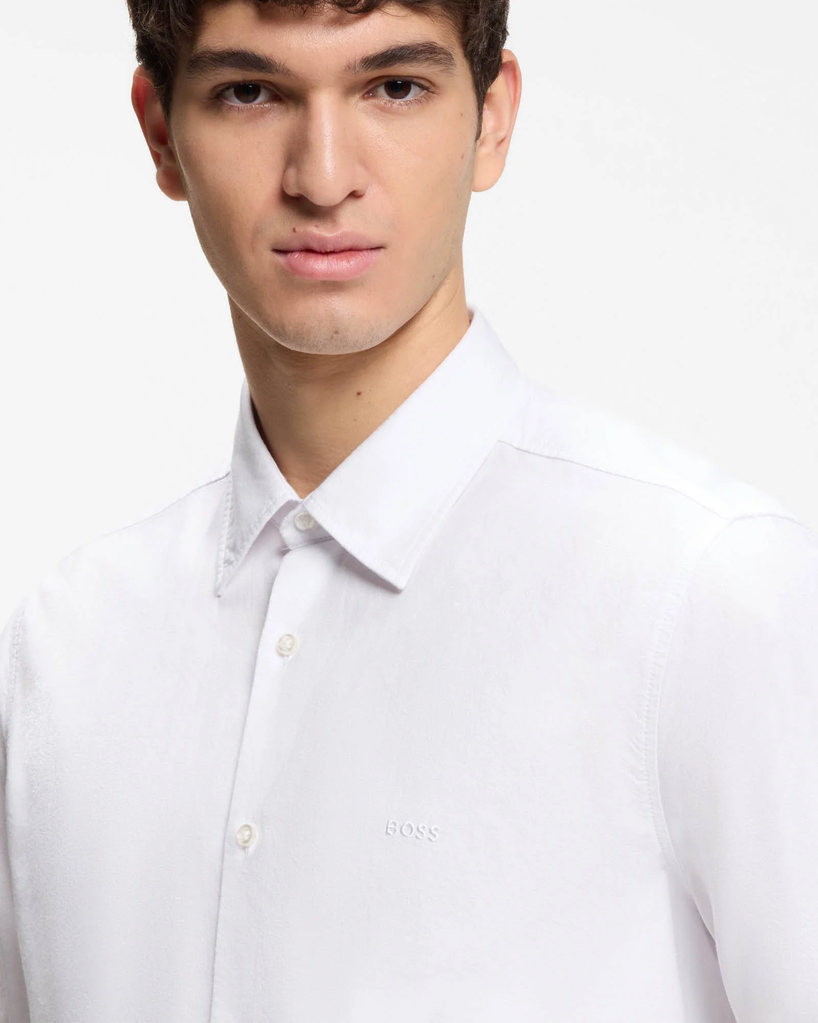BOSS Orange Rash 2 Mens Short Sleeve Shirt - White 100 - Image 2