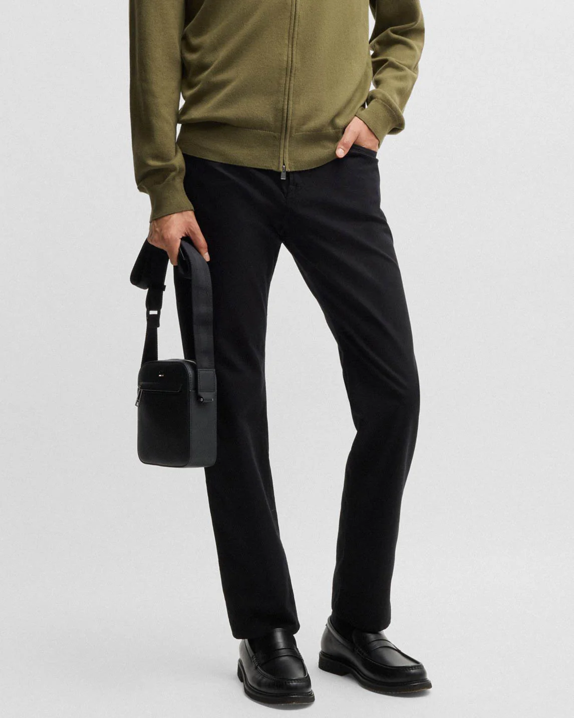 BOSS Orange Ray Mens Reporter Bag with Embossed Logo - Black 001 - Image 3