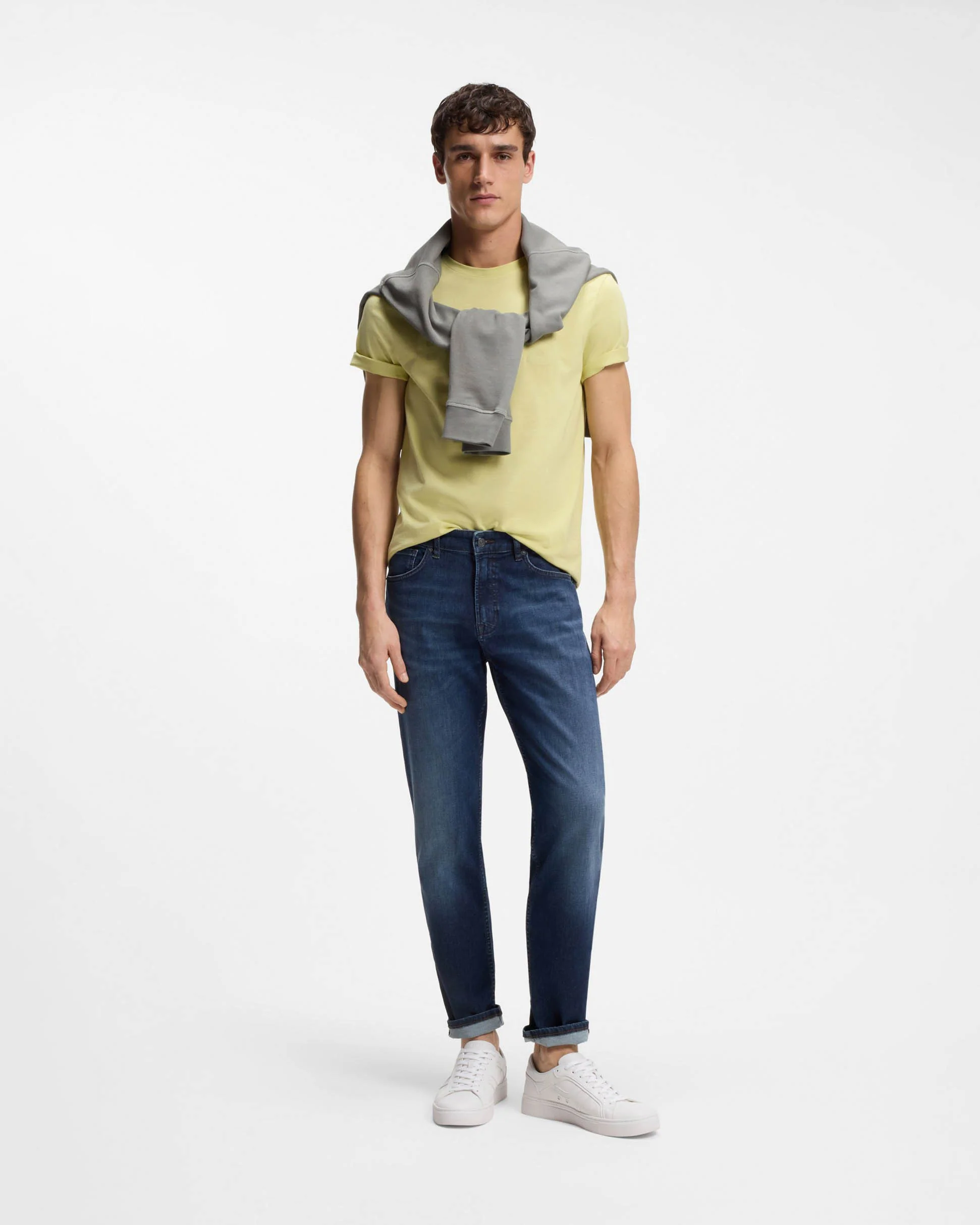 BOSS Orange Maine Regular-Fit Jeans in Soft-Motion Denim - Medium Blue 420 - Image 2