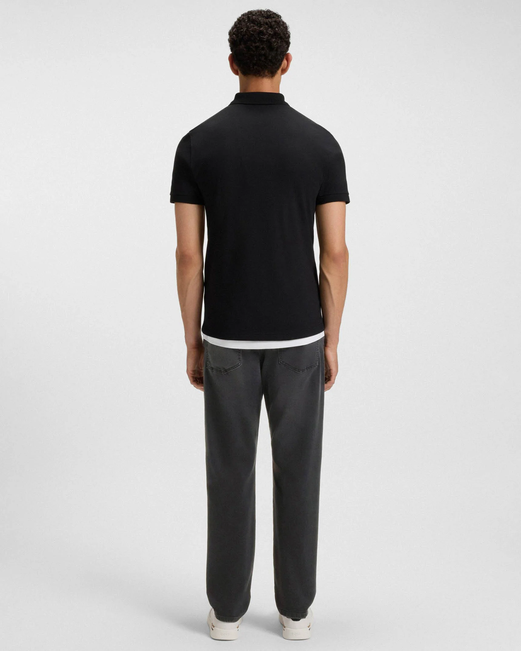 BOSS Orange Re.Maine Mens Regular-Fit Jeans in Super-Stretch Denim - Black 005 - Image 3