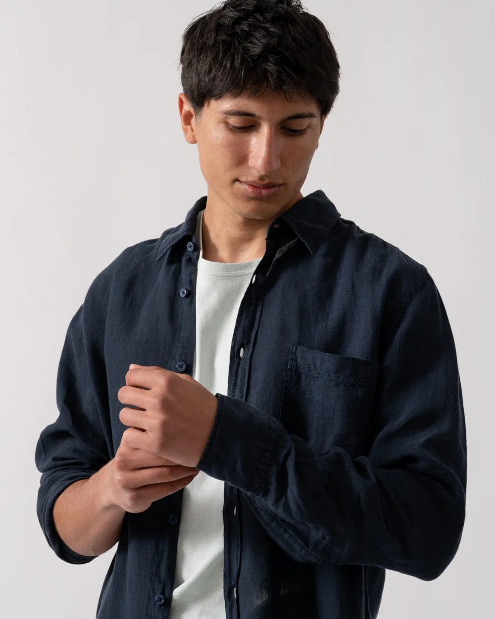 BOSS Orange Relegant 6 Mens Long Sleeve Shirt 50537381 - Dark Blue 404 - Image 2