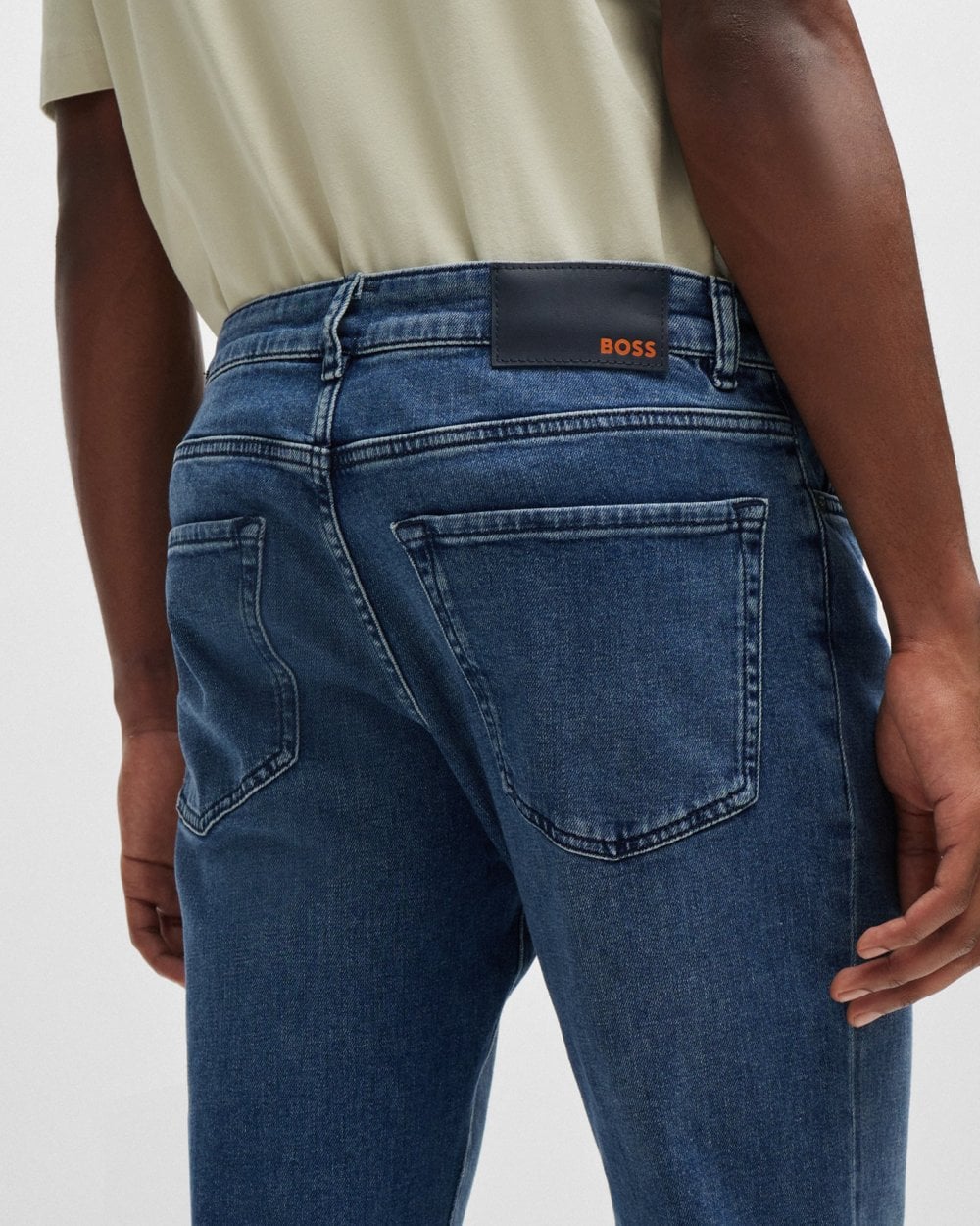 BOSS Orange Re.Maine BC-C Regular Fit Jeans in Comfort-Stretch Denim - Medium Blue 427 - Image 3