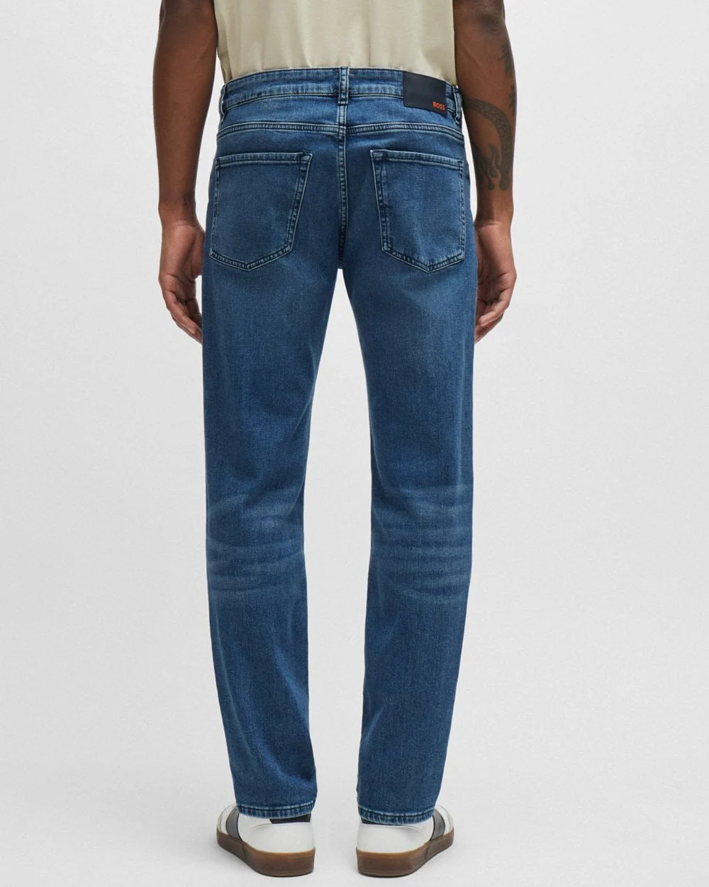 BOSS Orange Re.Maine BC-C Regular Fit Jeans in Comfort-Stretch Denim - Medium Blue 427 - Image 4