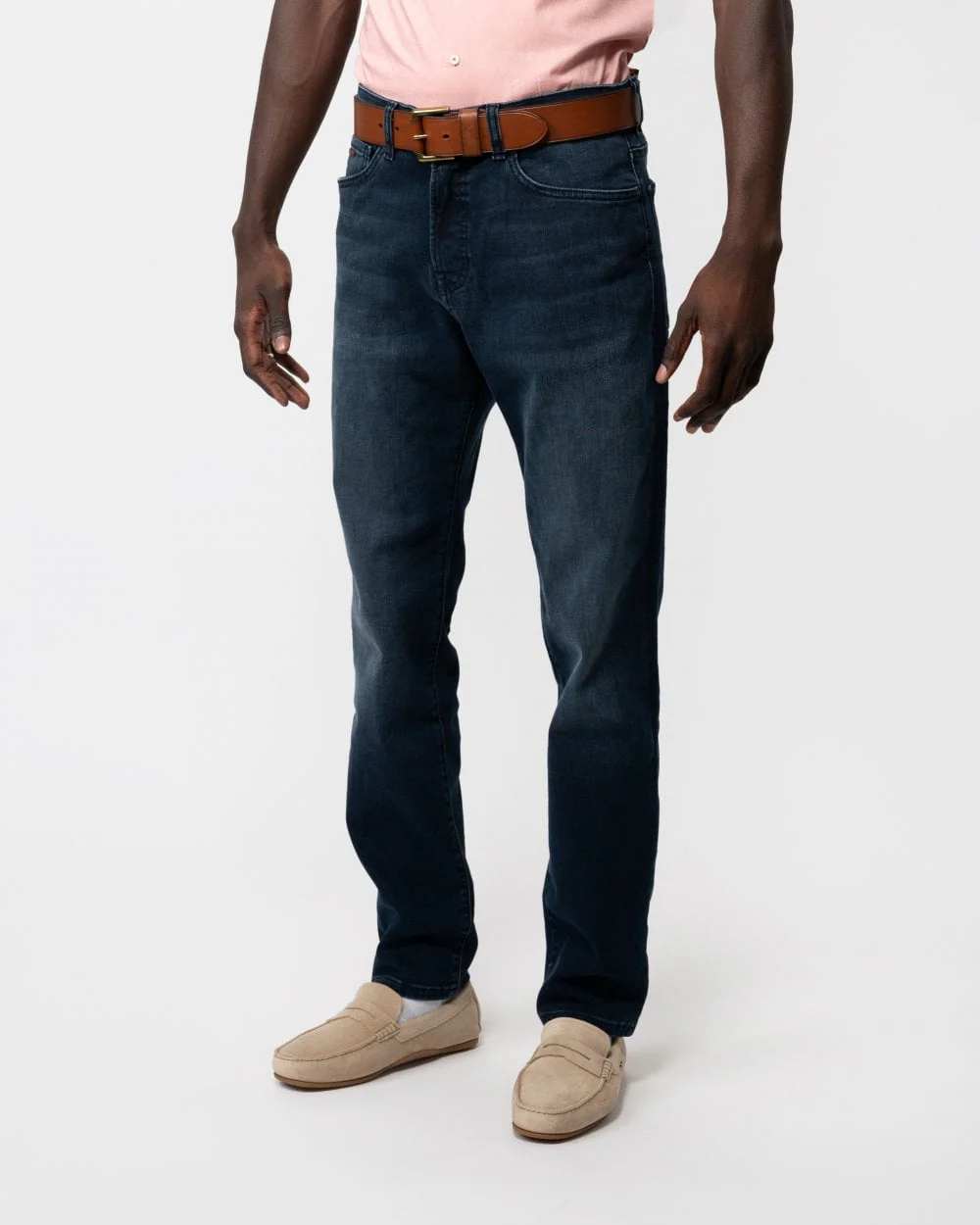 BOSS Orange Re.Maine BC Mens Regular Fit Jeans in Navy Super-Stretch Denim - Image 2