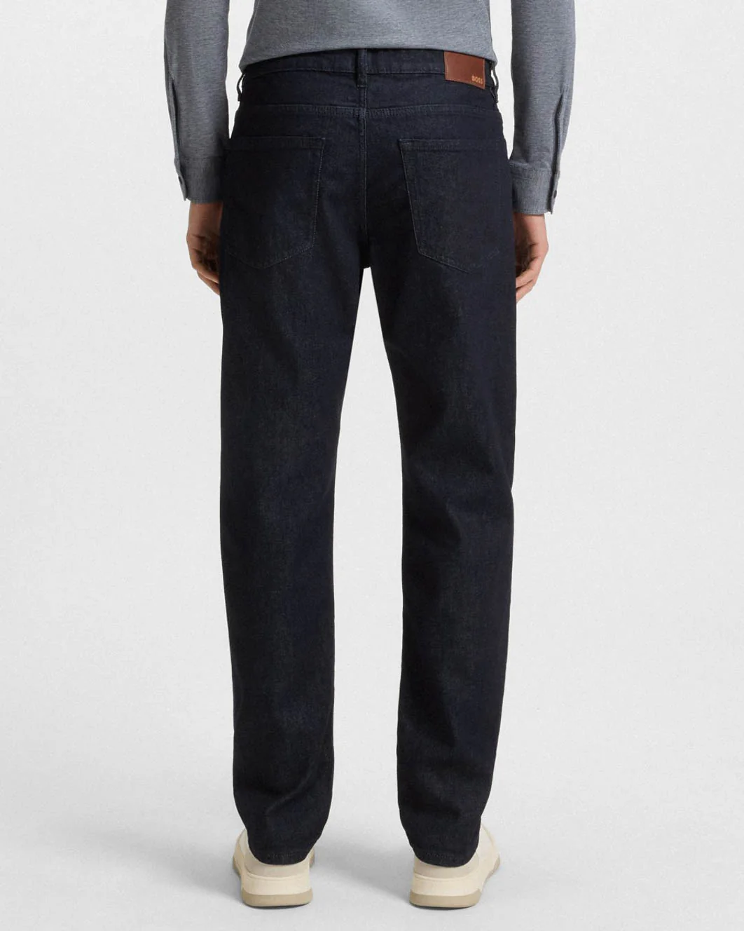 BOSS Orange Re.Maine Mens Regular Fit Comfort-Stretch Denim Jeans - Dark Blue 403 - Image 2