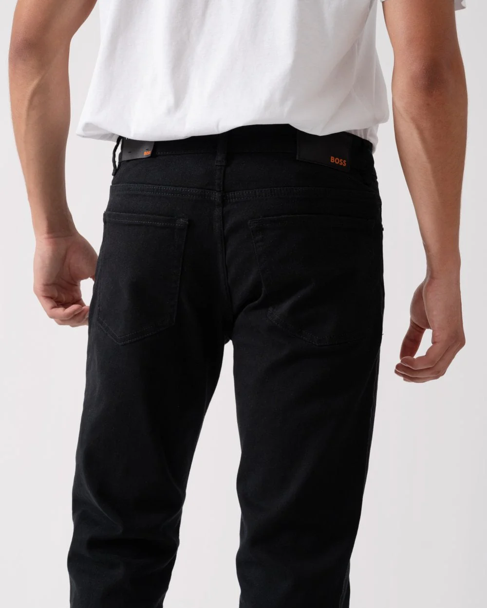 BOSS Orange Re.Maine Mens Regular Fit Comfort Stretch Jeans - Black 003 - Image 4