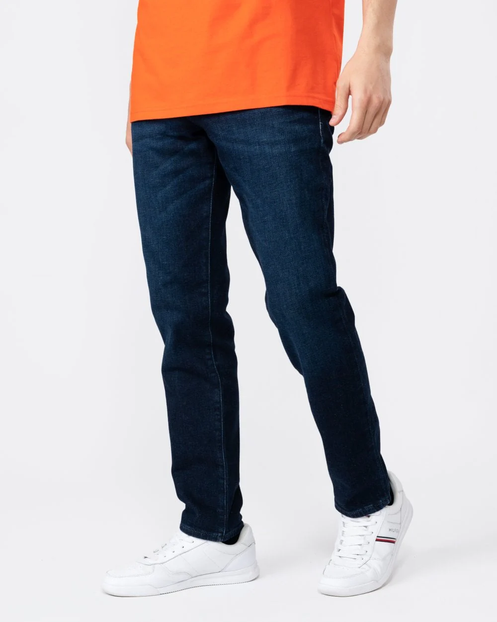 BOSS Orange Re.Maine Mens Regular Fit Jeans in Comfort-Stretch Denim - Dark Blue 406 - Image 4