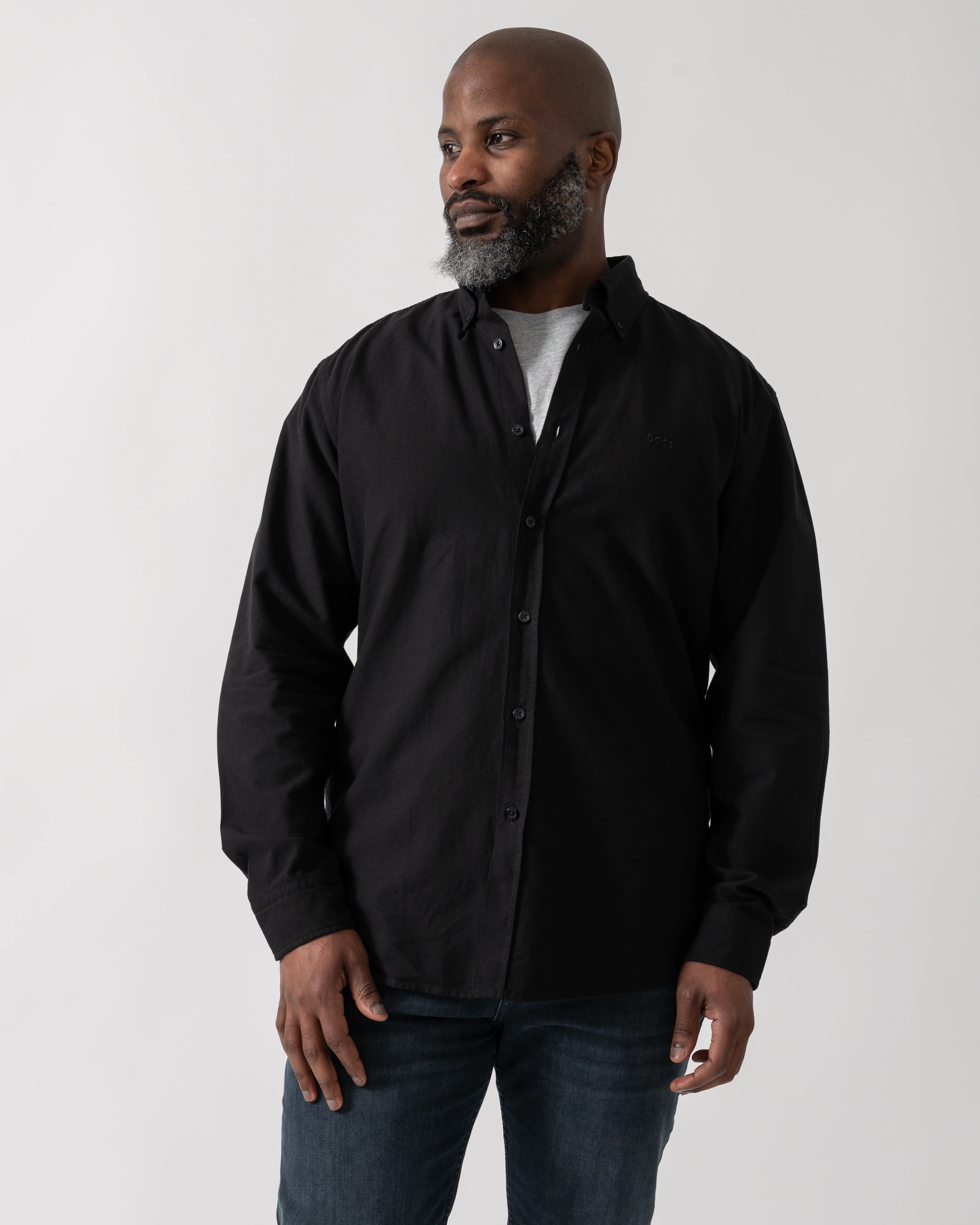 BOSS Orange Rickert Mens Long Sleeve Shirt - Black 002
