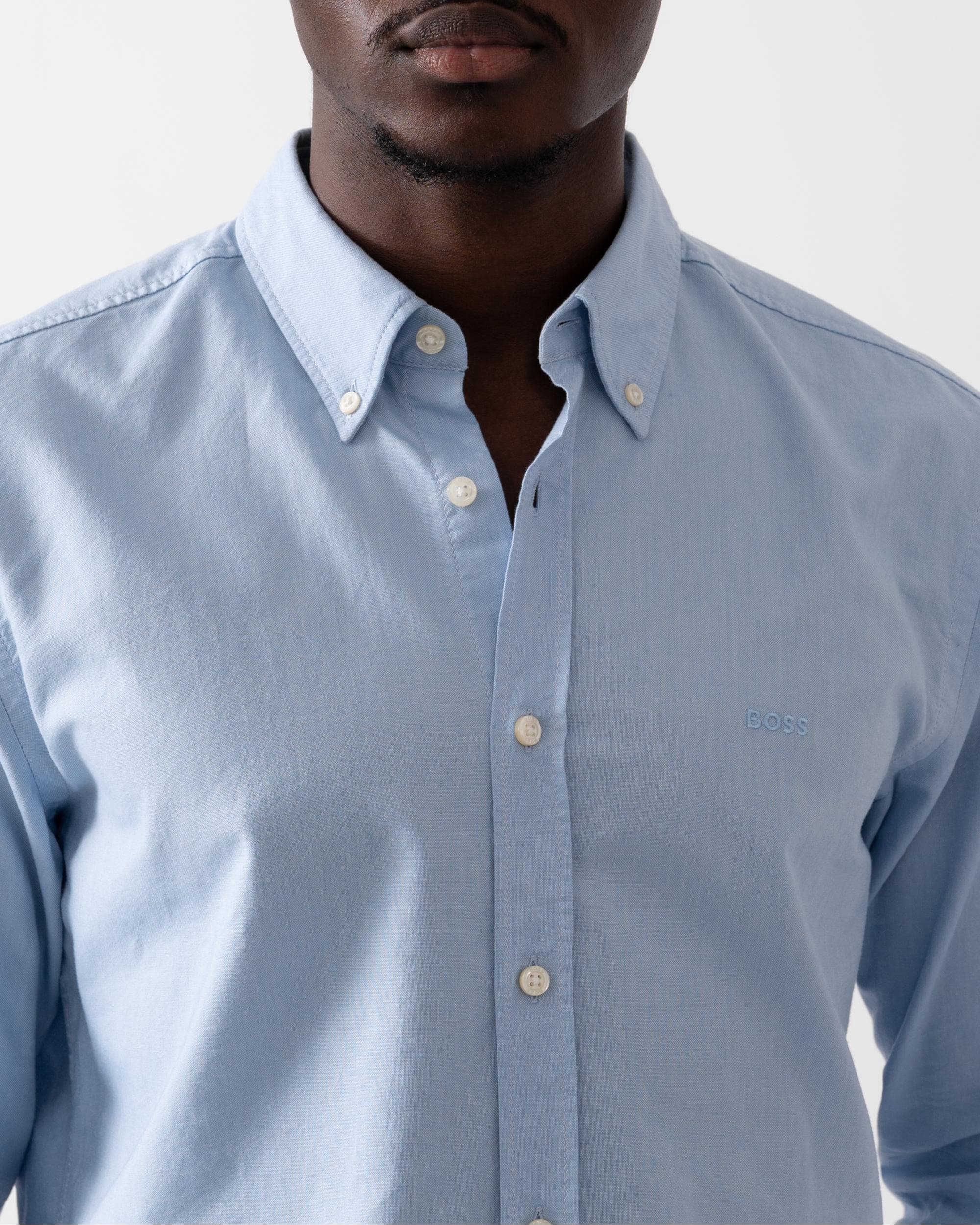 BOSS Orange Rickert Mens Long Sleeve Shirt - Open Blue 460 - Image 2