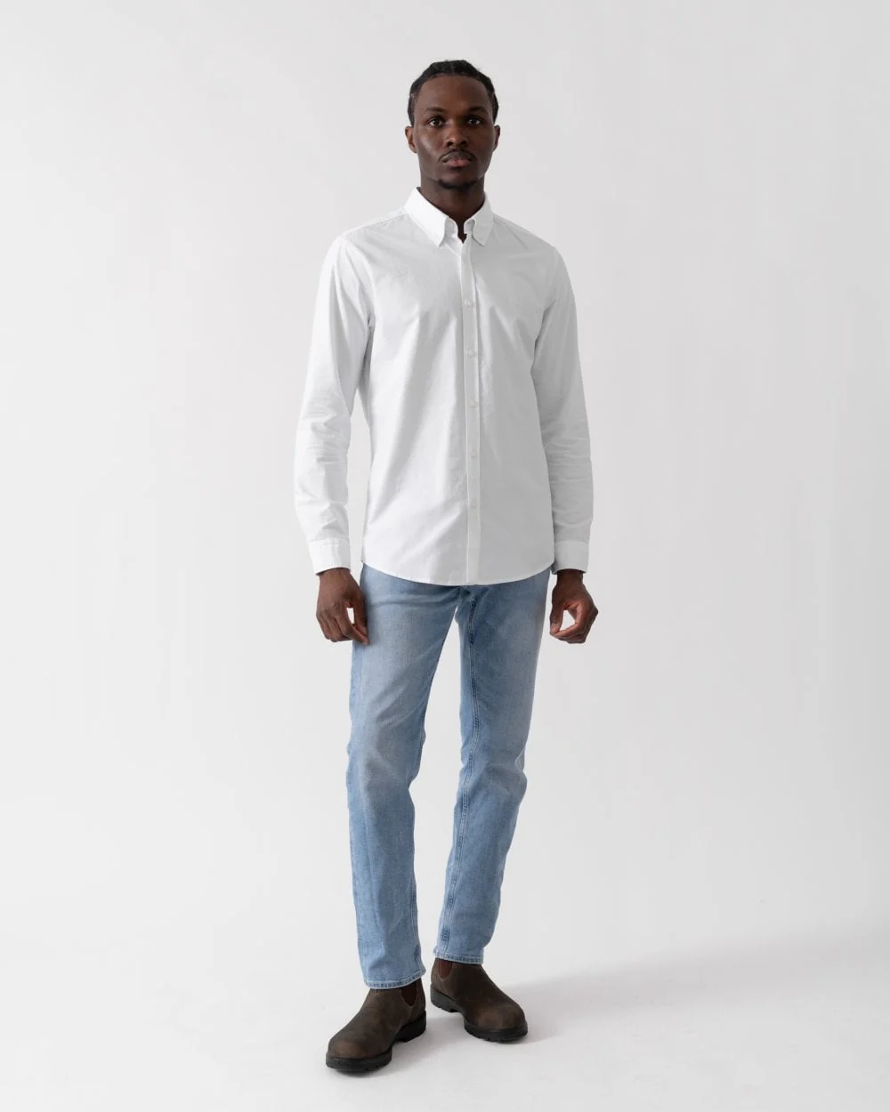 BOSS Orange Rickert Mens Long Sleeve Shirt - White 100 - Image 3