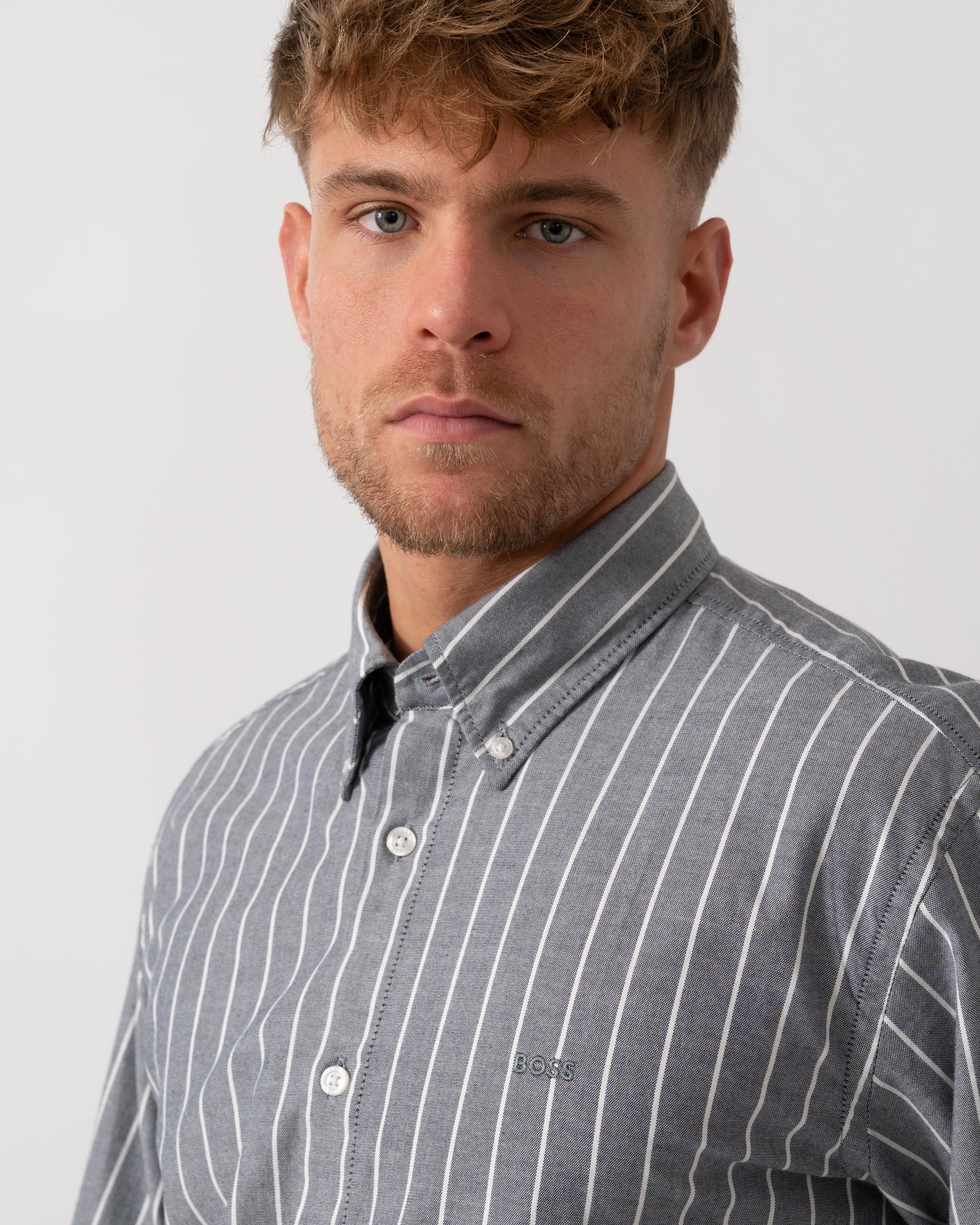 BOSS Orange Ricoplus Shirt - Dark Blue 404 - Image 3