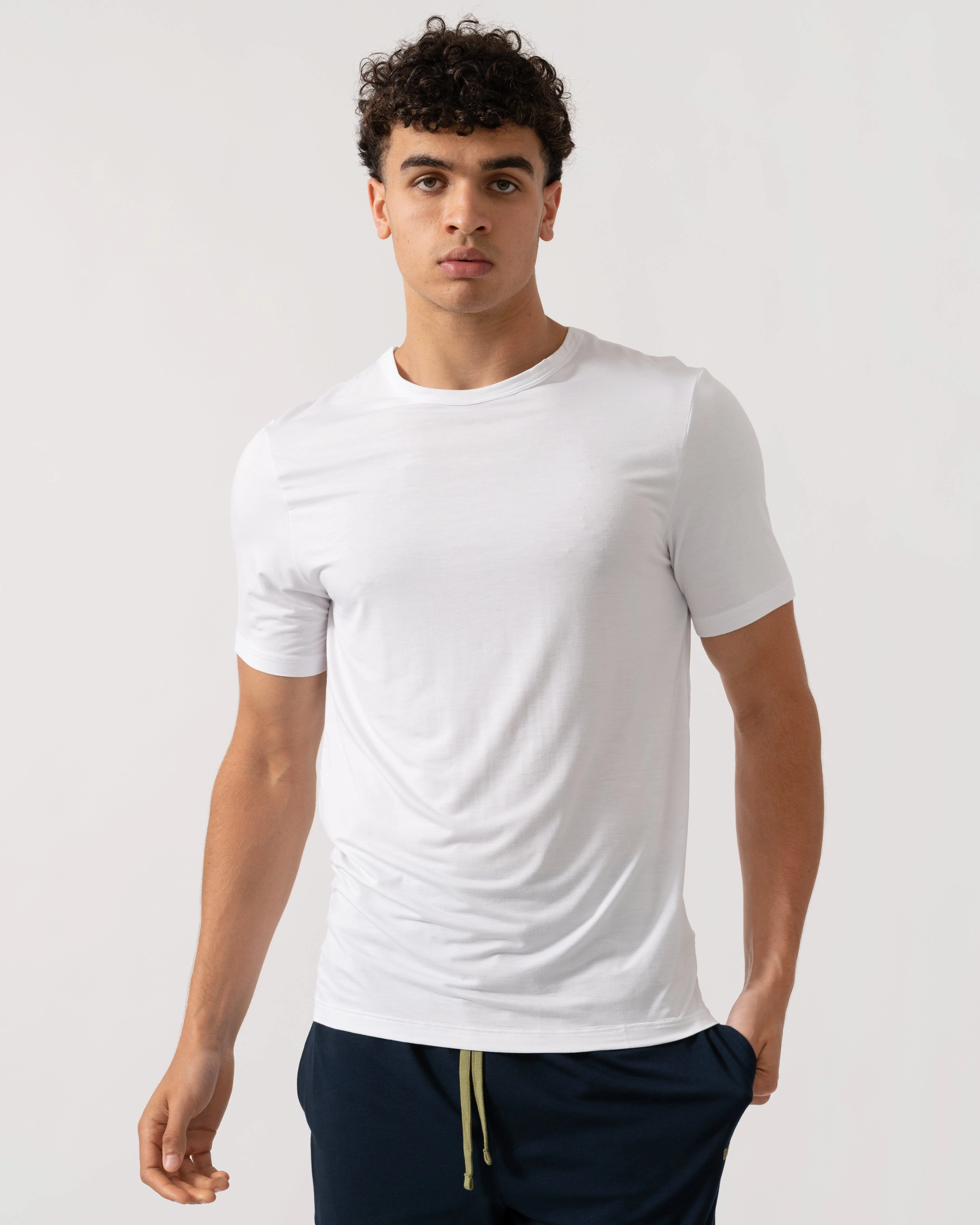 BOSS Orange RN Bamboo 3-Pack Mens T-Shirts - White 100