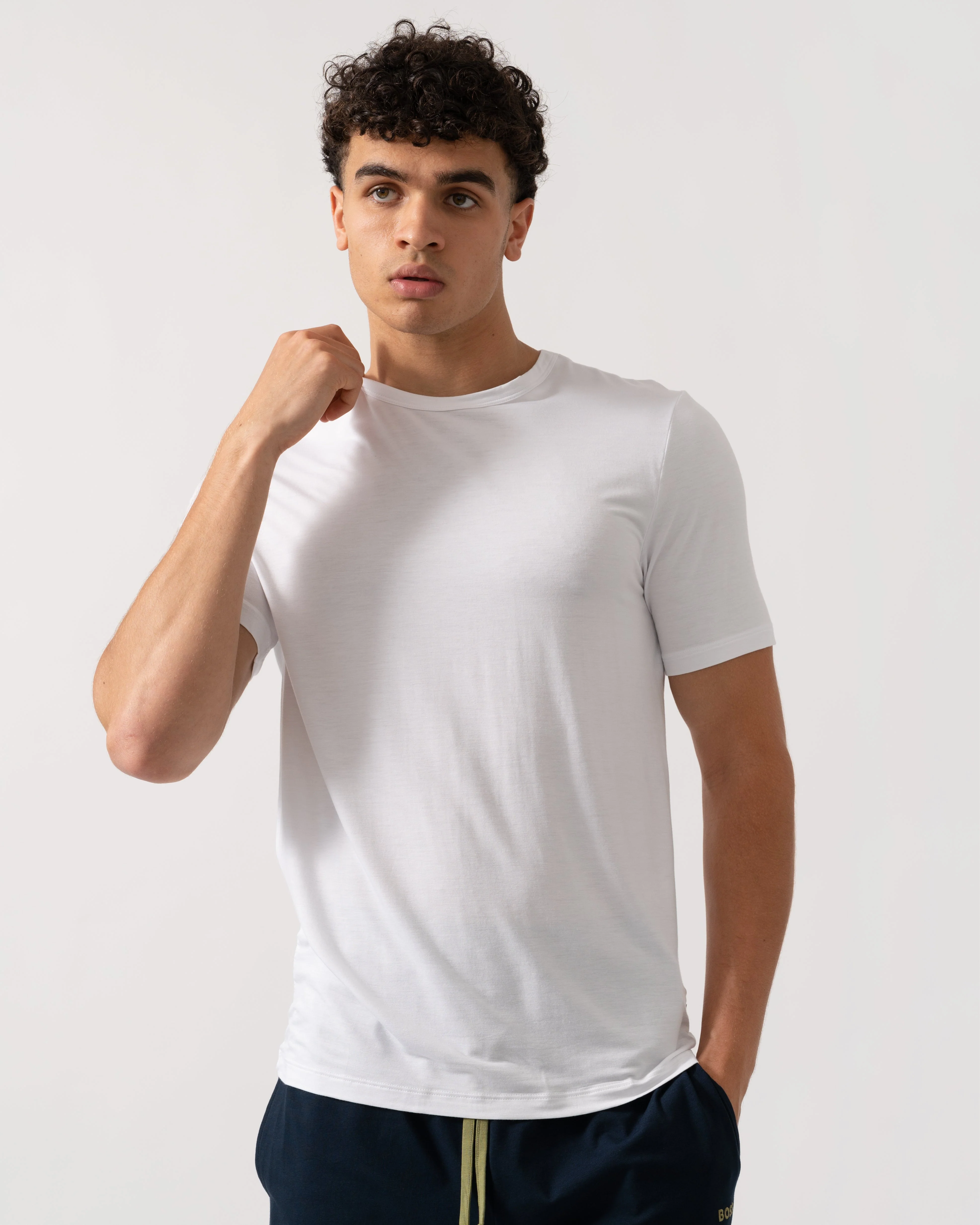 BOSS Orange RN Bamboo 3-Pack Mens T-Shirts - White 100 - Image 2
