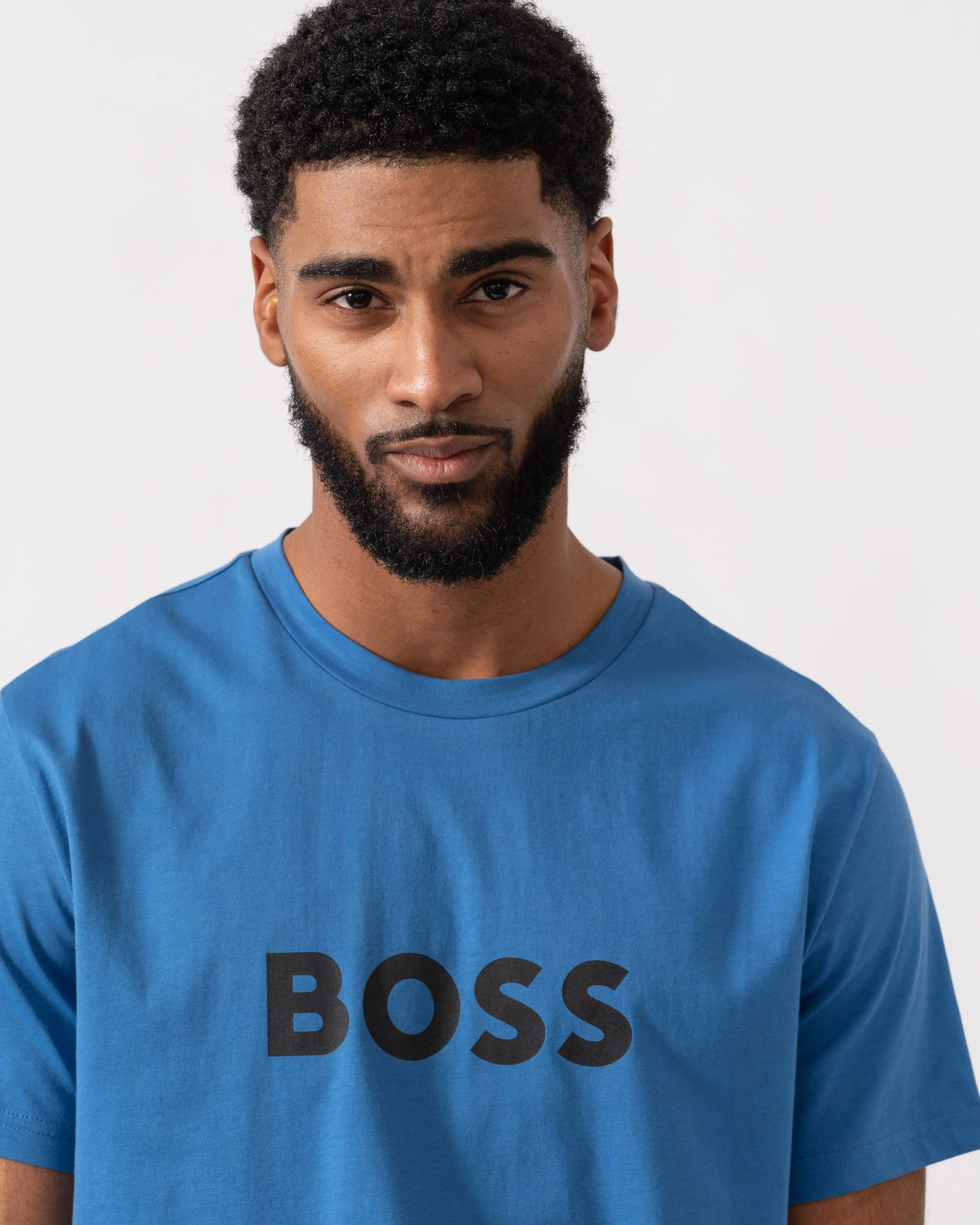 BOSS Orange RN Relaxed Fit T-Shirt With Contrast Logo - Bright Blue 436 - Image 3