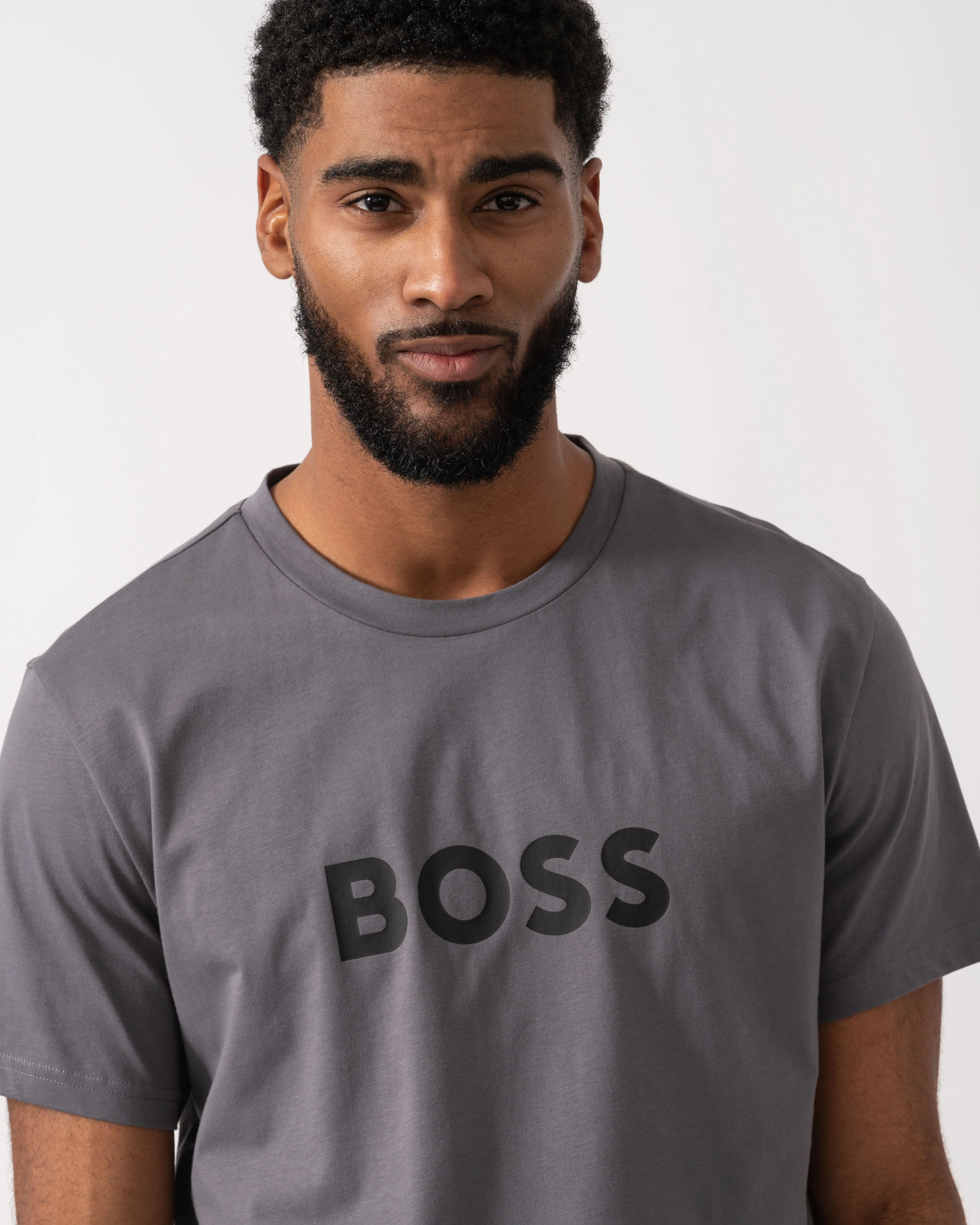 BOSS Orange RN Relaxed Fit T-Shirt With Contrast Logo - Dark Grey 025 - Image 2