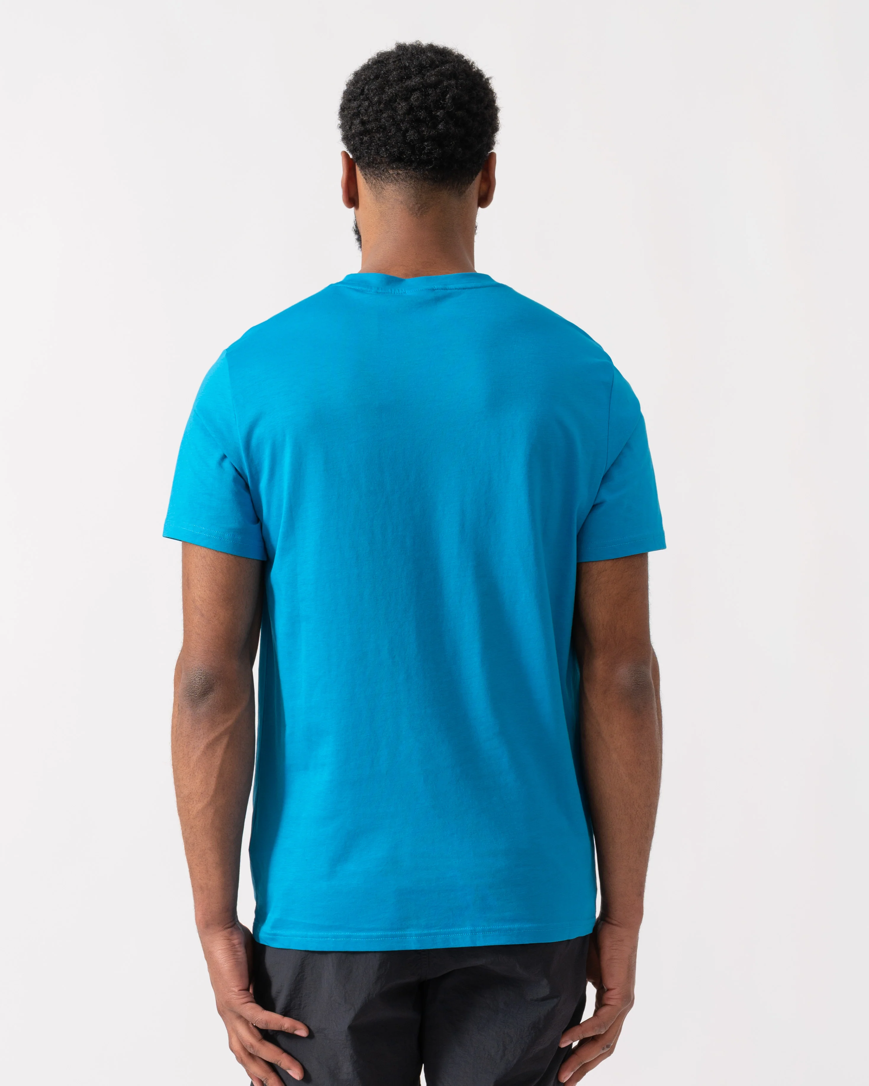 BOSS Orange RN Relaxed Fit T-Shirt With Contrast Logo - Turquoise/Aqua 443 - Image 4