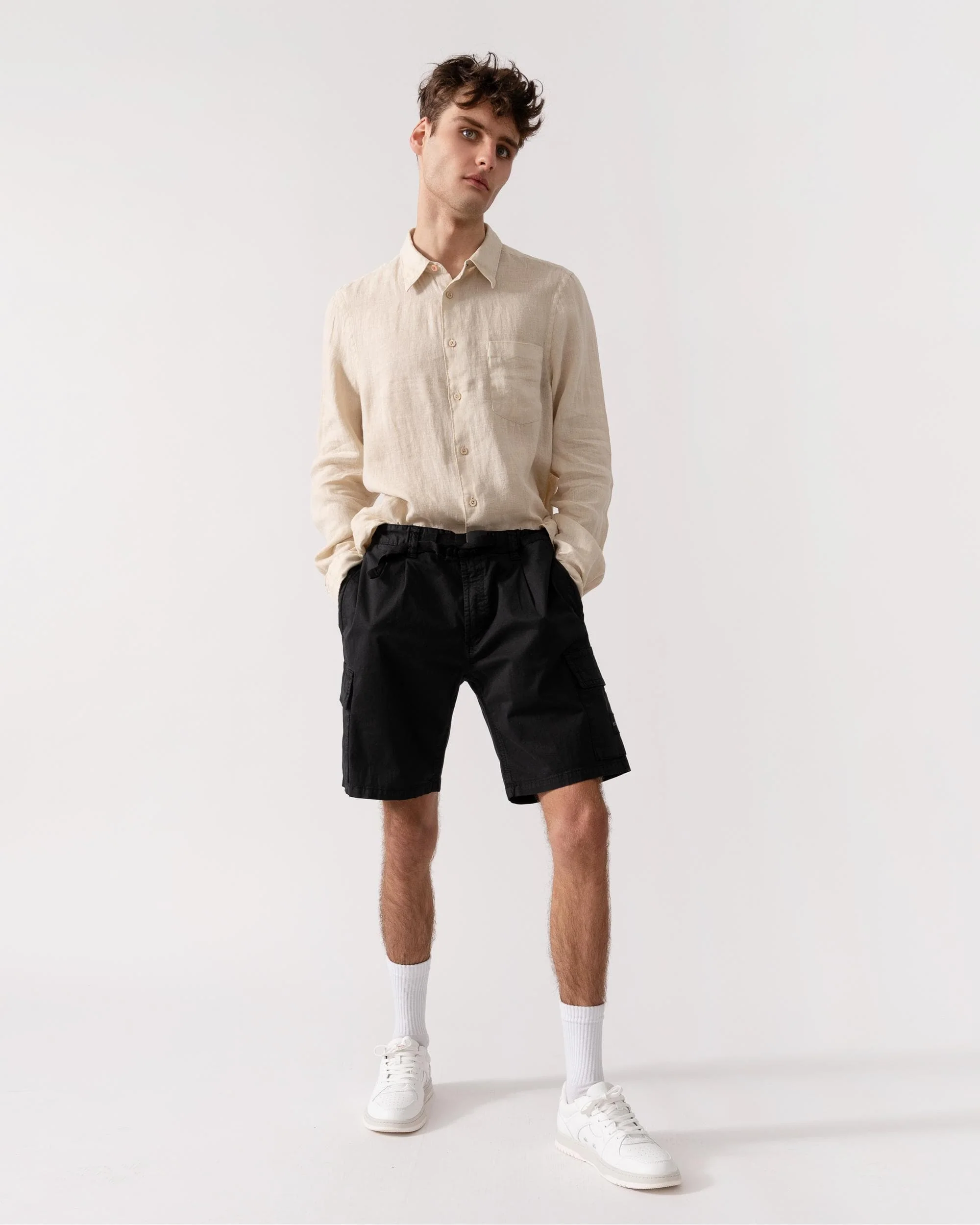 BOSS Orange Sariel Mens Shorts - Black 001 - Image 3