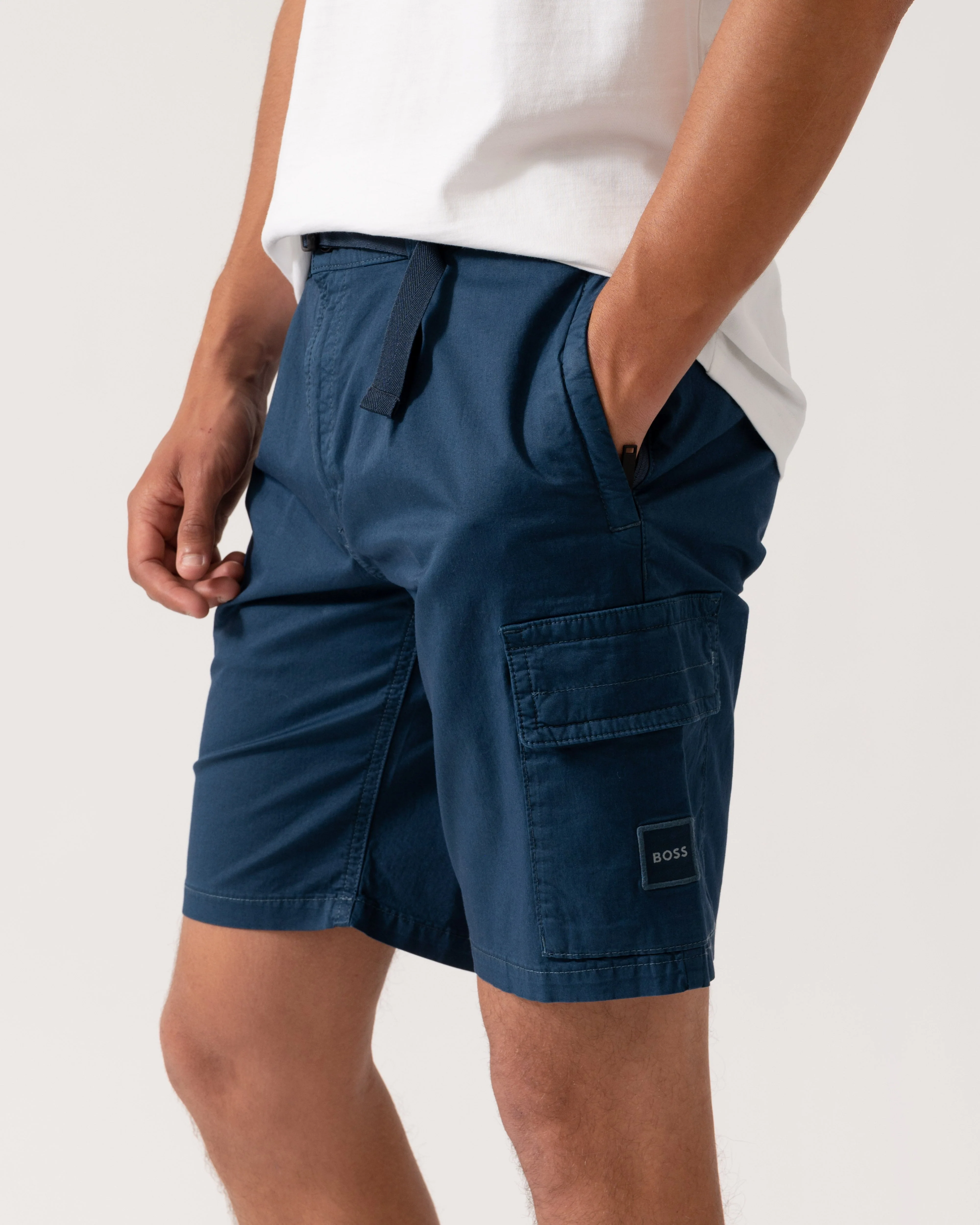 BOSS Orange Sariel Mens Shorts - Open Blue 466 - Image 2