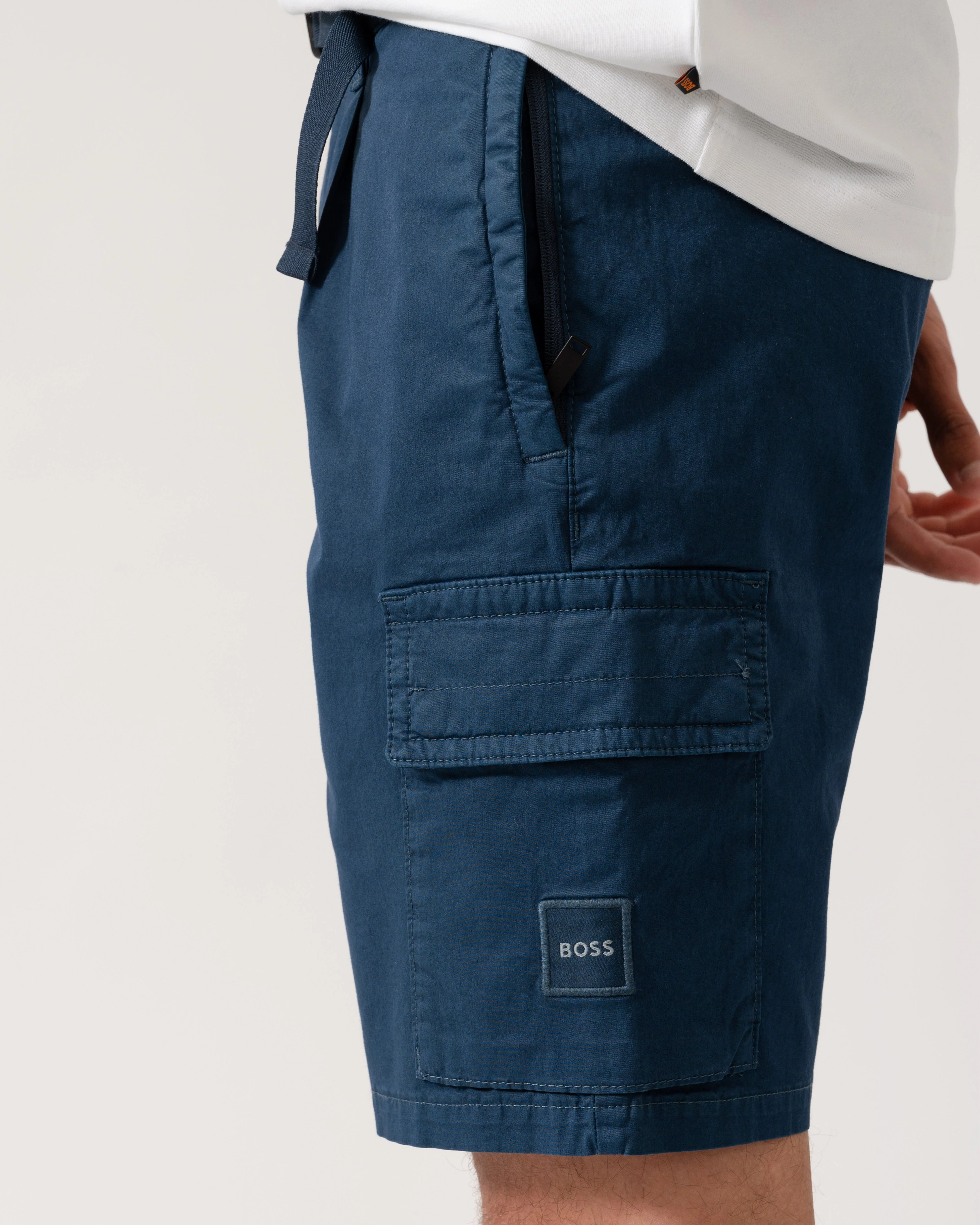 BOSS Orange Sariel Mens Shorts - Open Blue 466 - Image 3