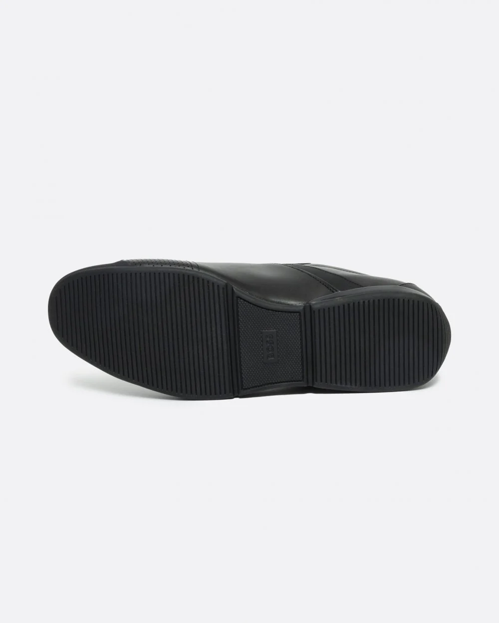 BOSS Orange Saturn Mens Low Profile Leather Trainers With Odour-Control Lining NOS - Black 001 - Image 4