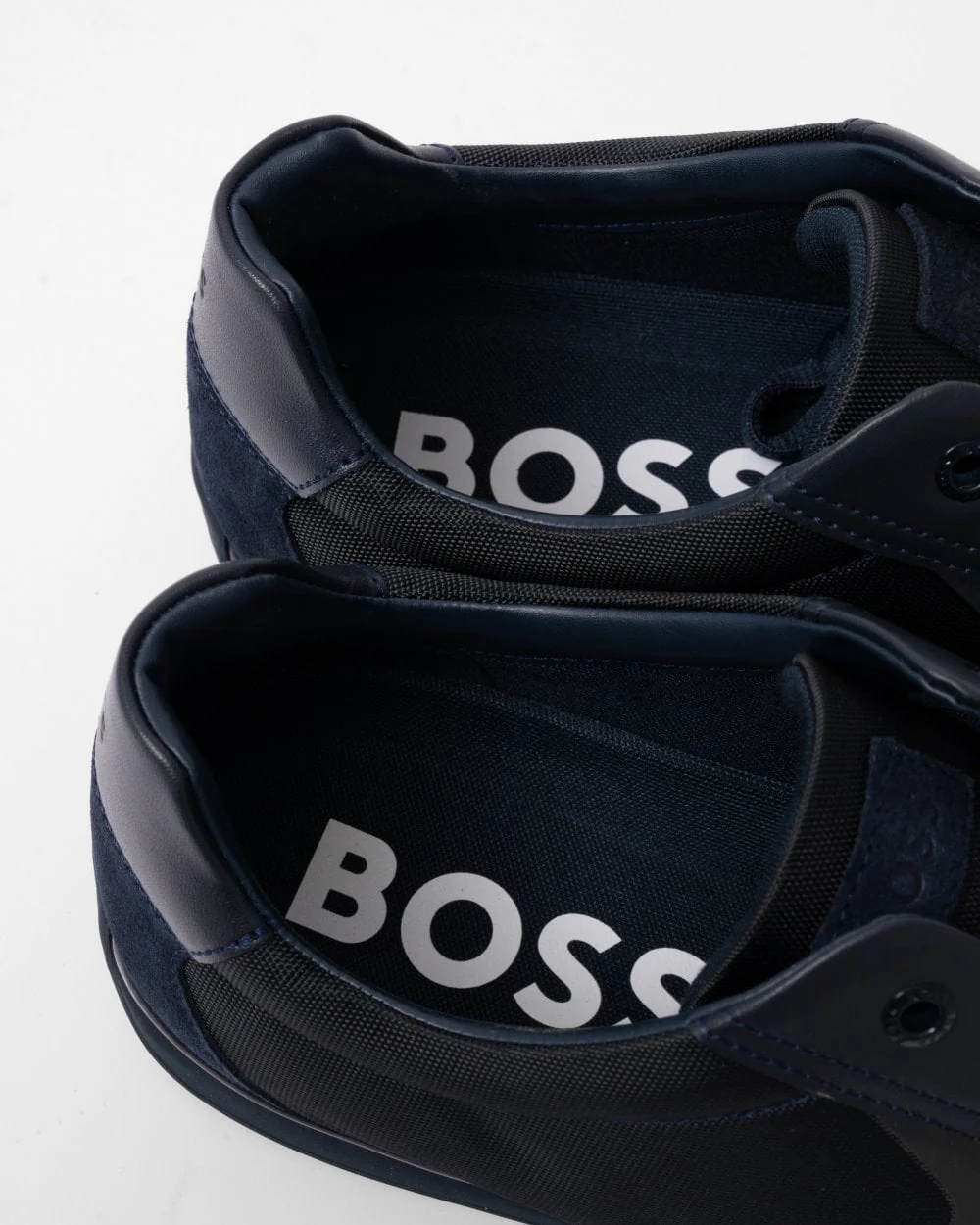 BOSS Orange Saturn Mens Low Profile Mixed Material Trainers With Suede and Faux Leather NOS - Dark Blue 401 - Image 6