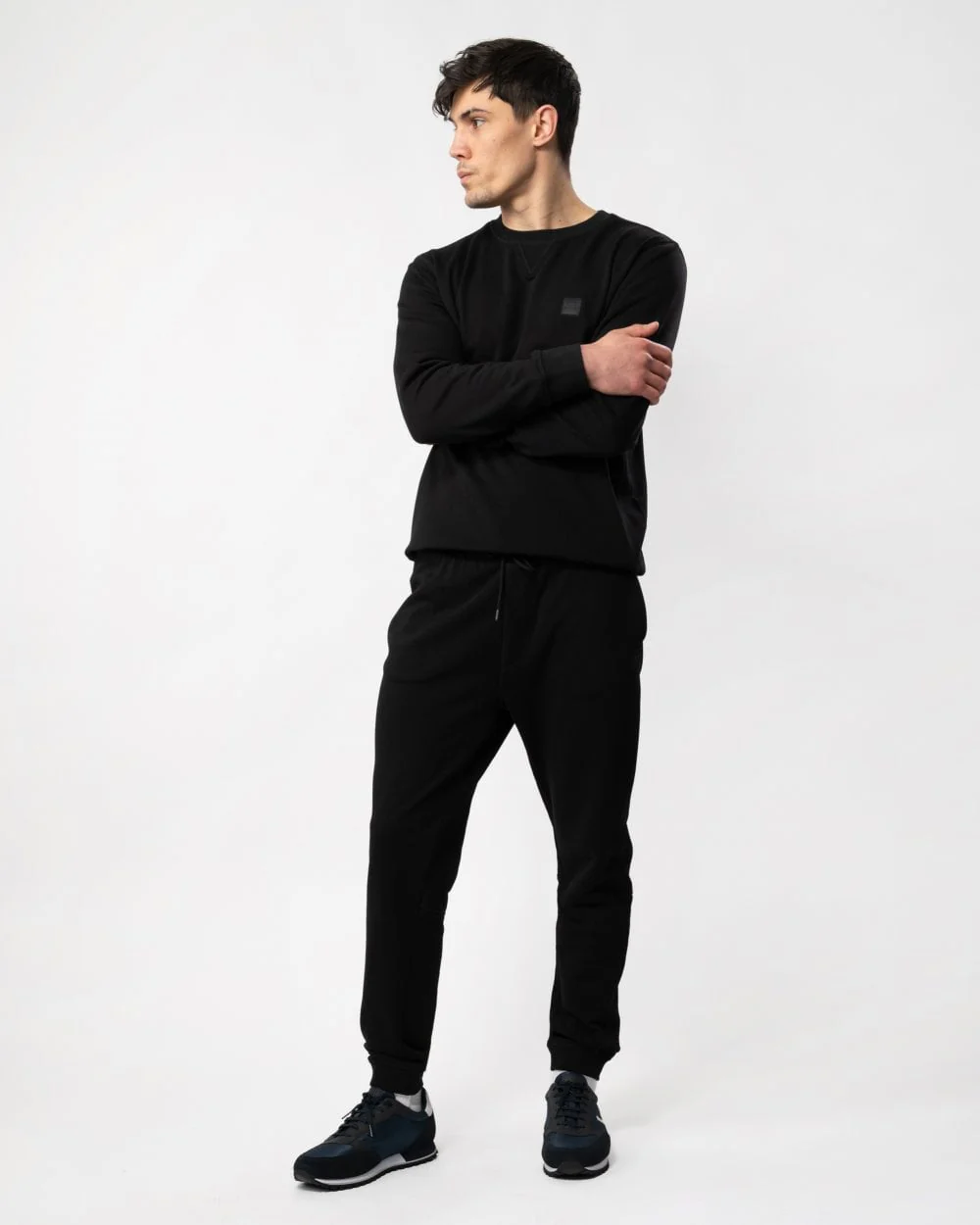BOSS Orange Sestart Mens Cotton-Terry Tracksuit Bottoms With Logo Patch NOS - Black 001 - Image 4