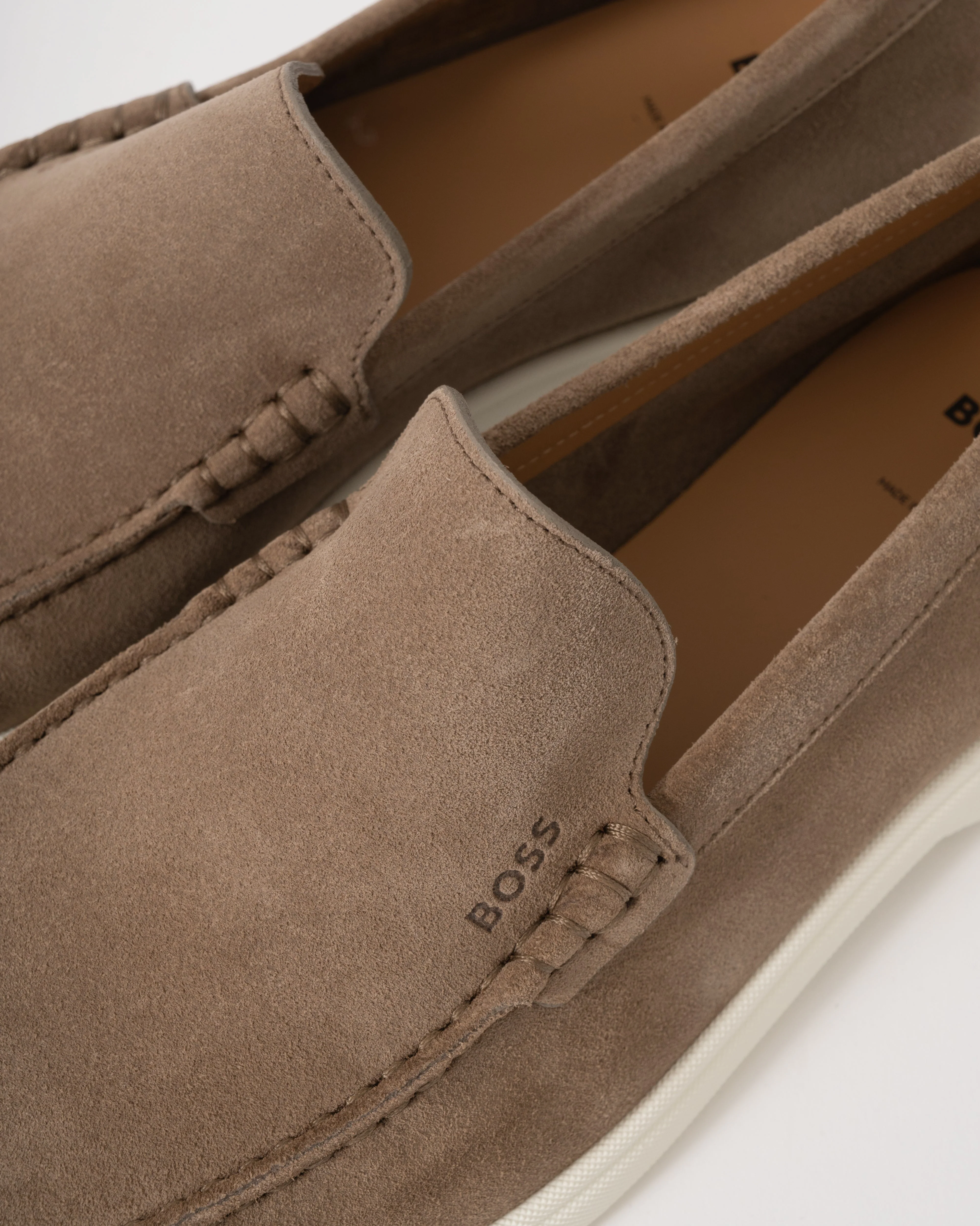 BOSS Orange Sienna Mens Suede Loafers - Medium Beige 260 - Image 2