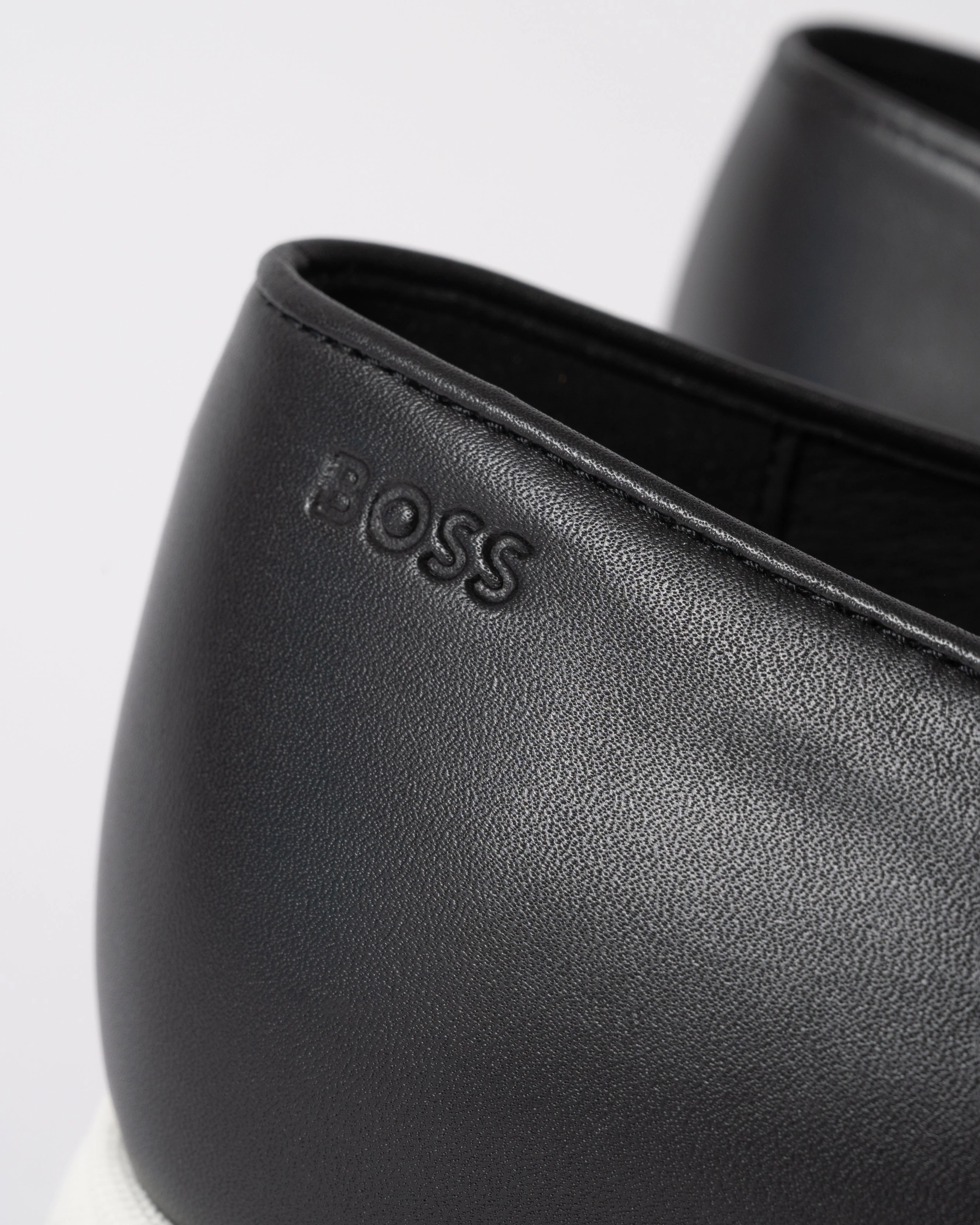 BOSS Orange Sienne Mens Italian Leather Loafers - Black 001 - Image 2