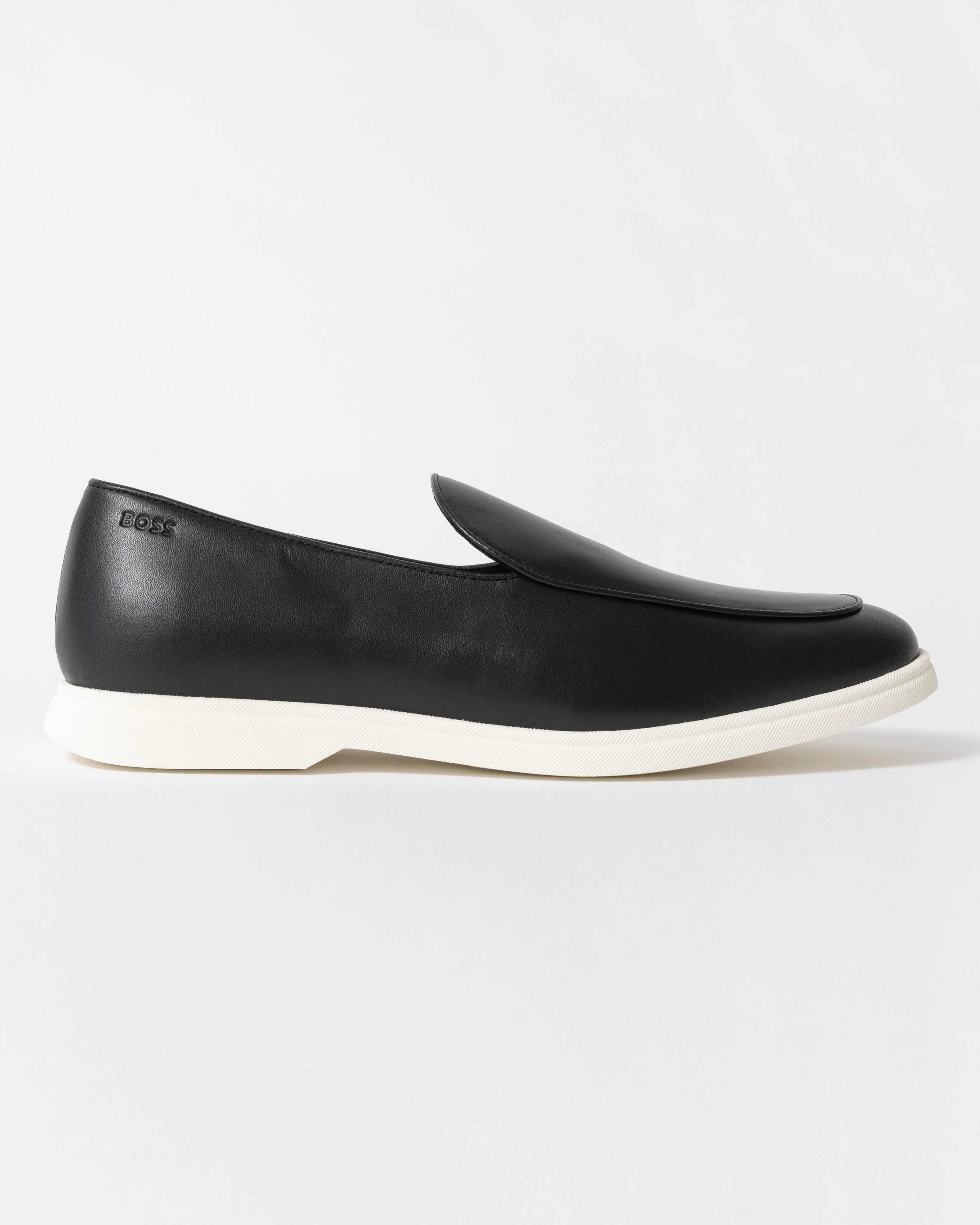 BOSS Orange Sienne Mens Italian Leather Loafers - Black 001 - Image 4
