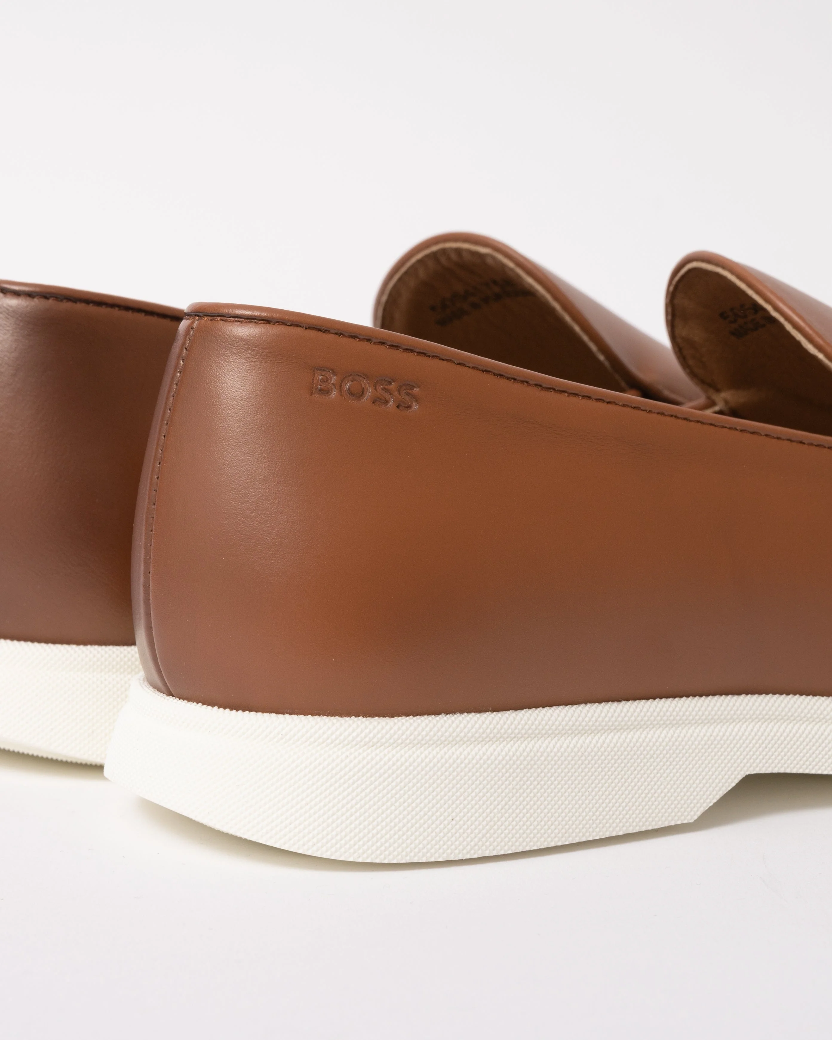 BOSS Orange Sienne Mens Italian Leather Loafers - Medium Brown 210 - Image 2