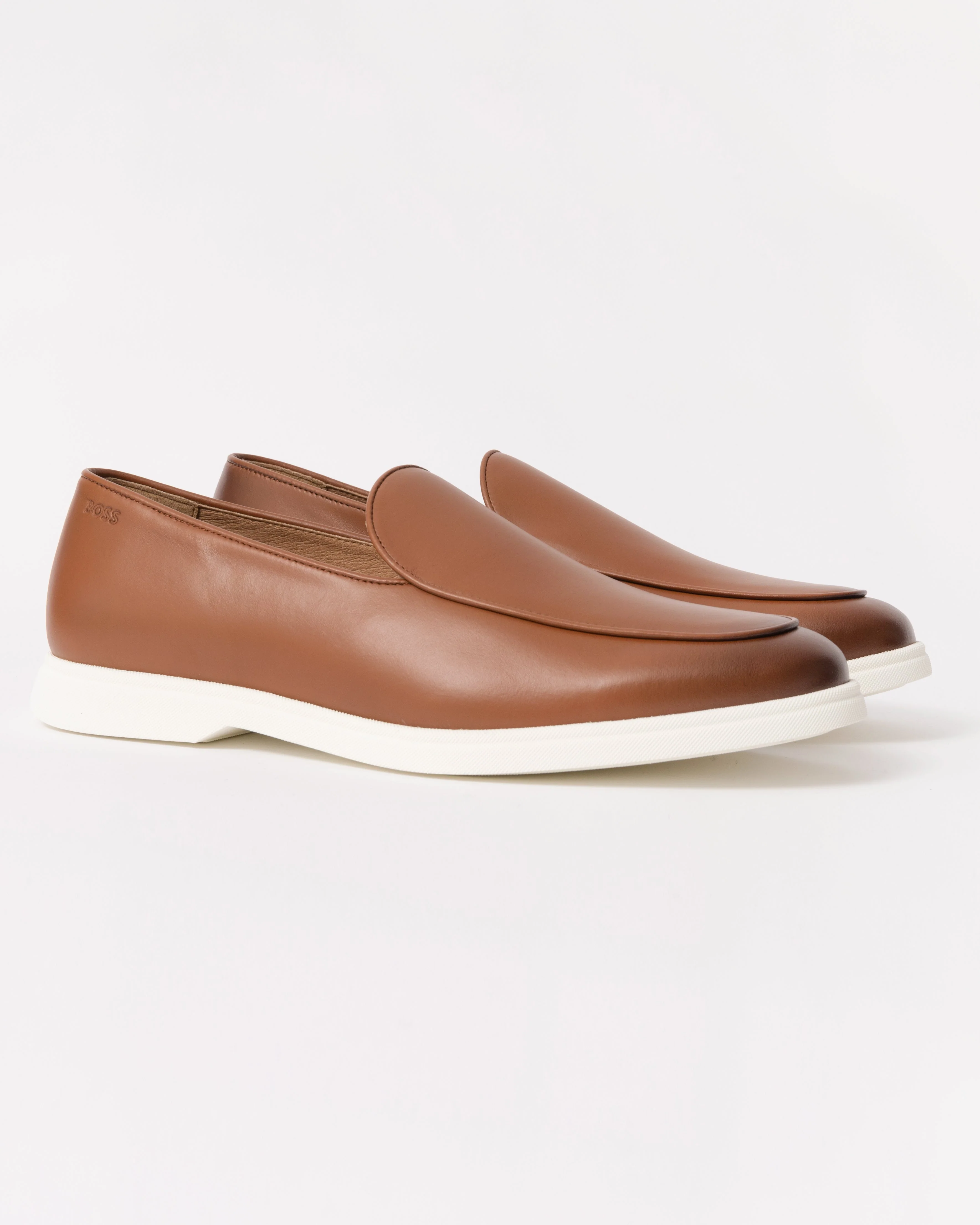 BOSS Orange Sienne Mens Italian Leather Loafers - Medium Brown 210 - Image 3