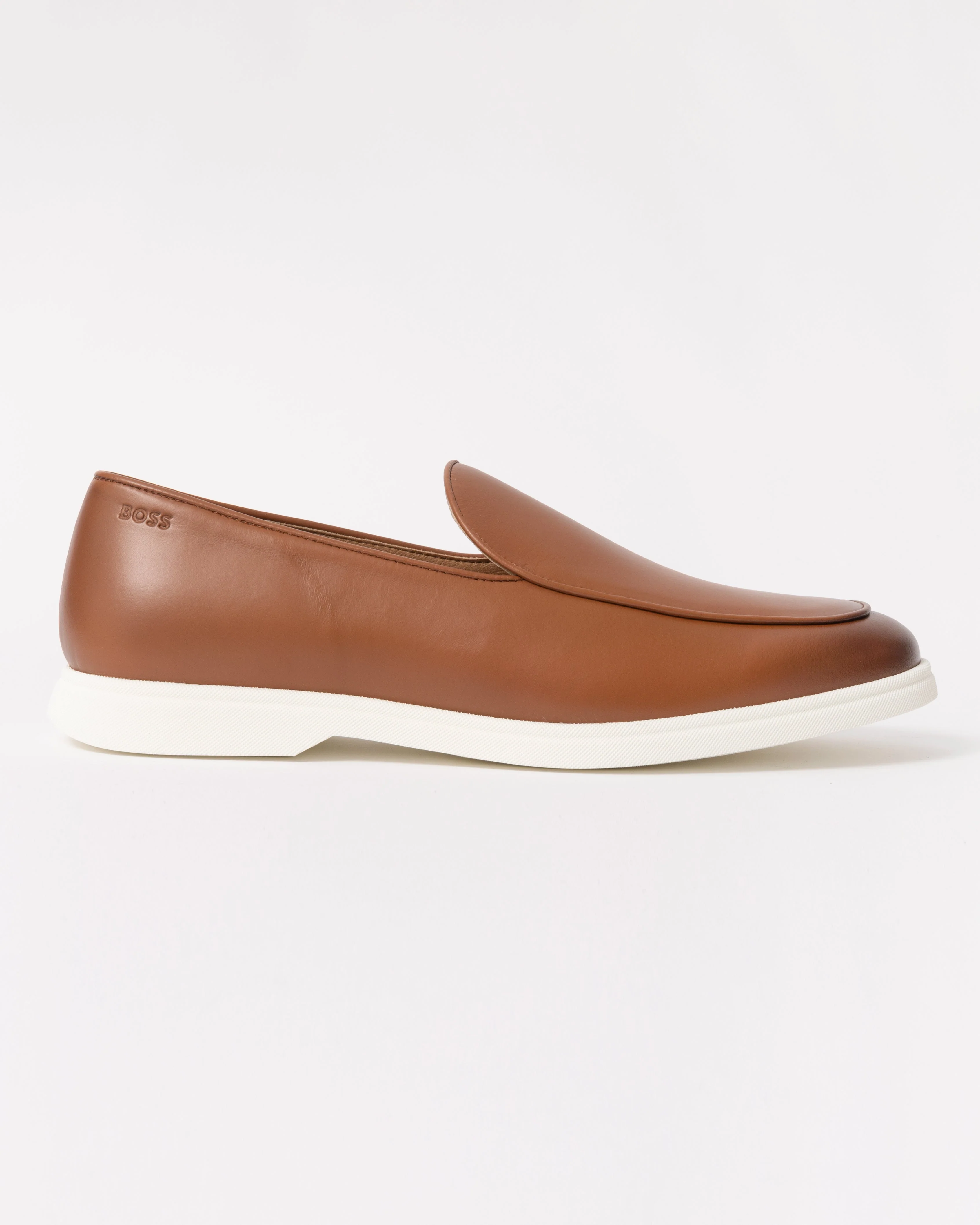 BOSS Orange Sienne Mens Italian Leather Loafers - Medium Brown 210 - Image 4