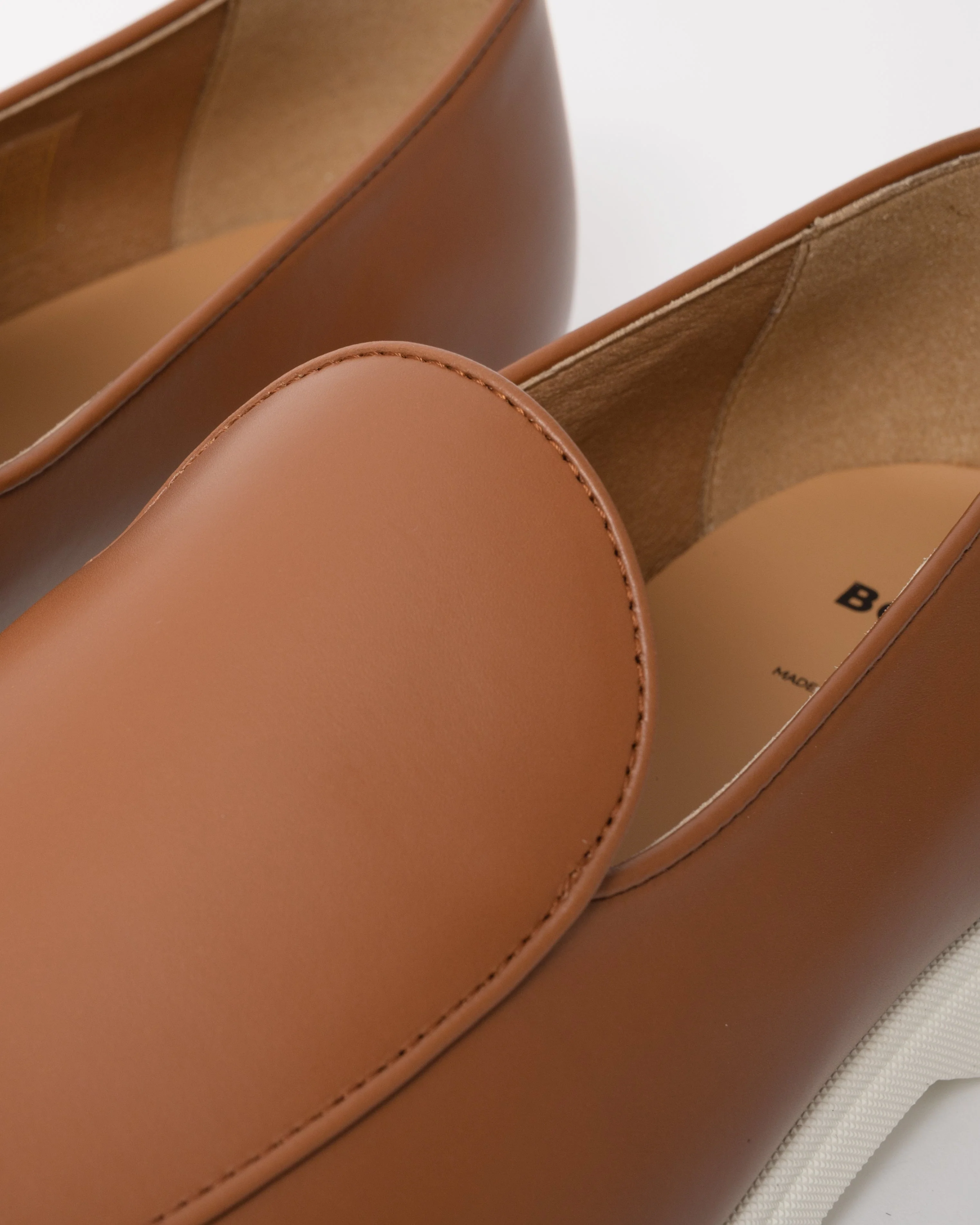 BOSS Orange Sienne Mens Italian Leather Loafers - Medium Brown 210 - Image 6