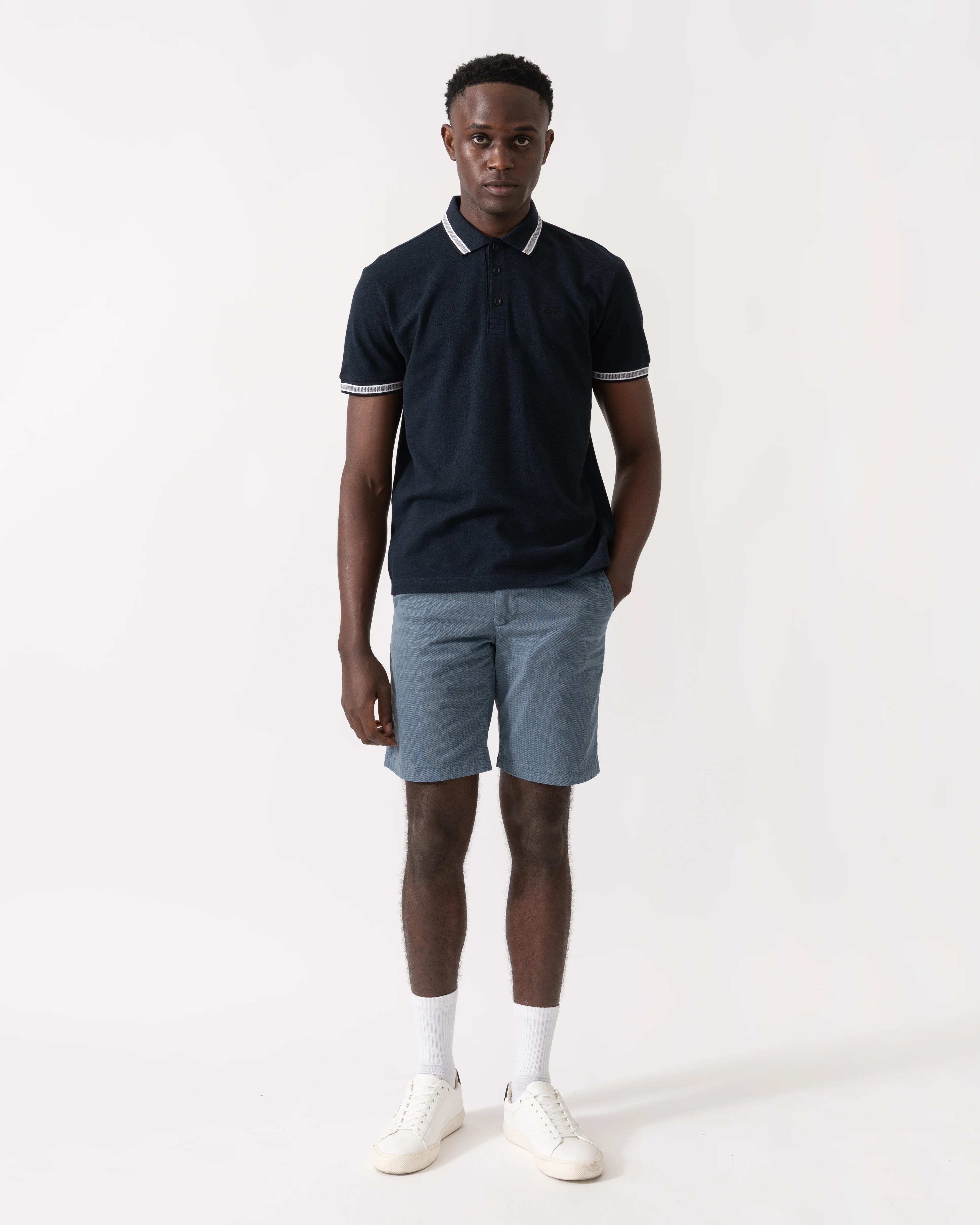 BOSS Orange Slim-Fit Mens Chino Shorts in Stretch-Cotton Twill - Open Blue 462 - Image 2