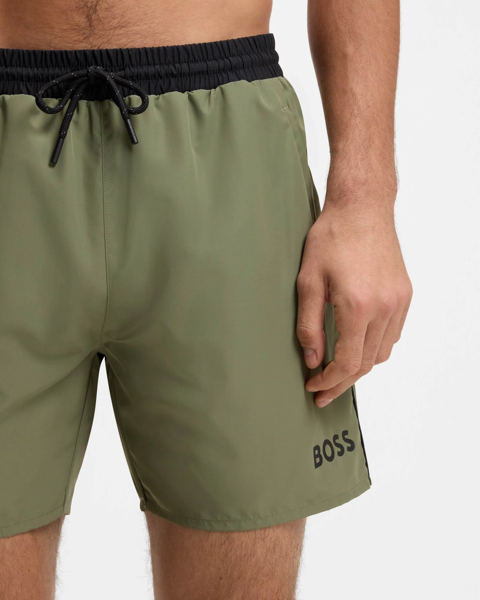 BOSS Orange Starfish Mens Swim Shorts - Open Green 350 - Image 2