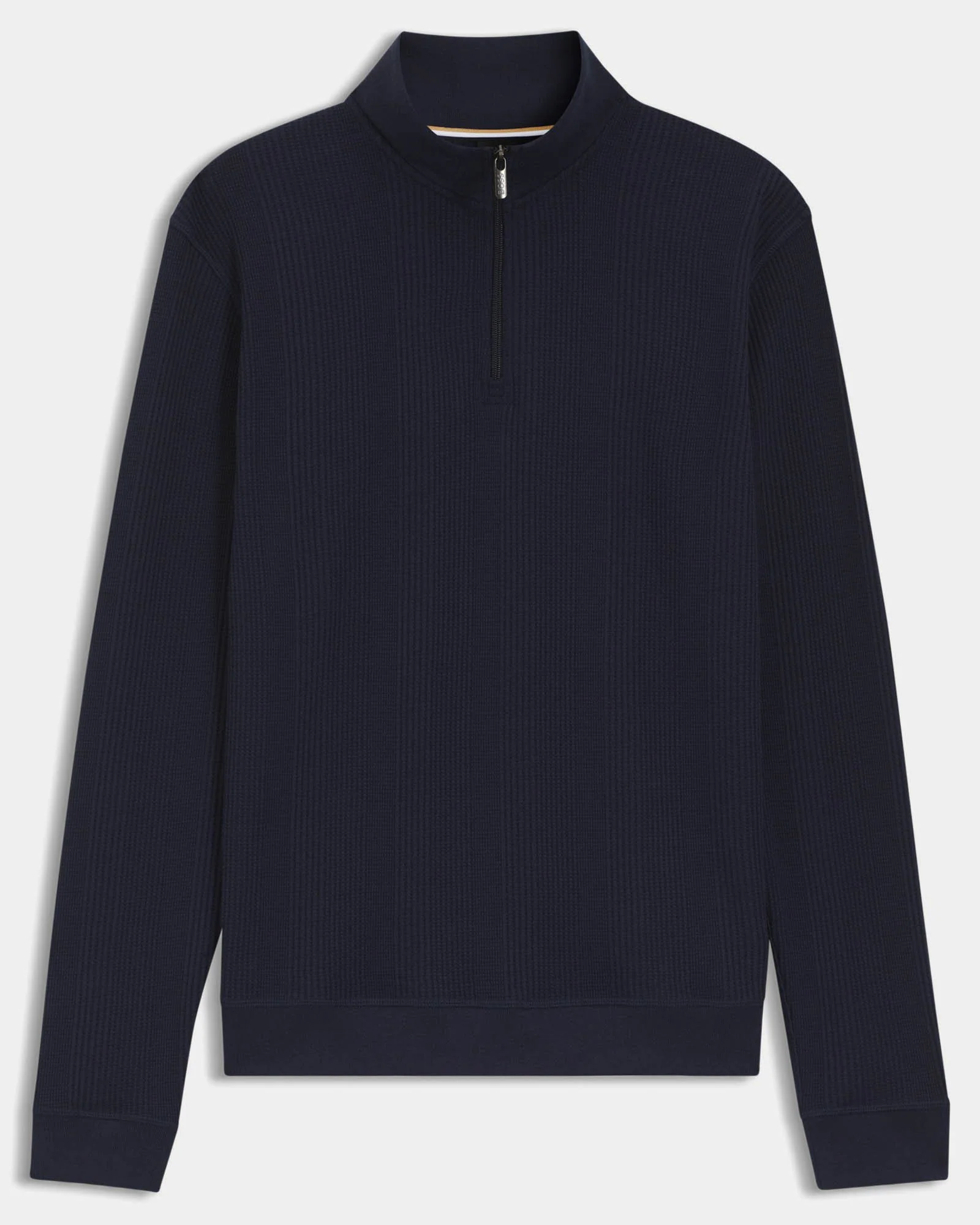 BOSS Orange Structure Mens 1/4 Zip Loungewear Top - Dark Blue 403 - Image 5